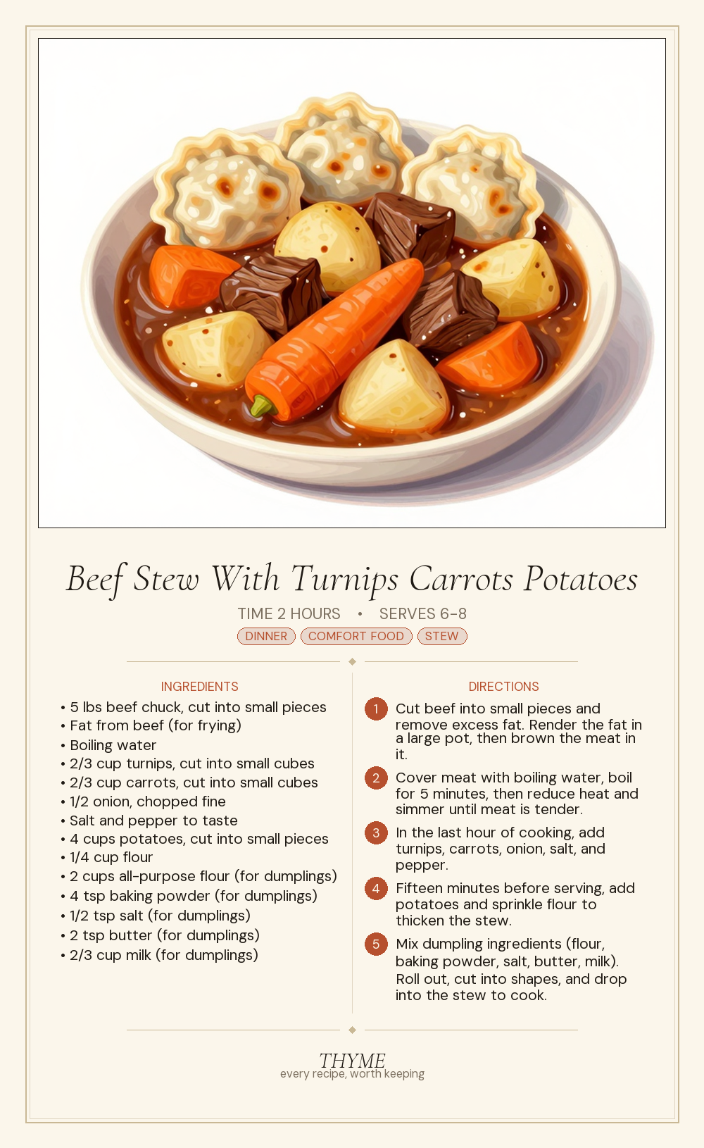 Beef Stew With Turnips Carrots Potatoes