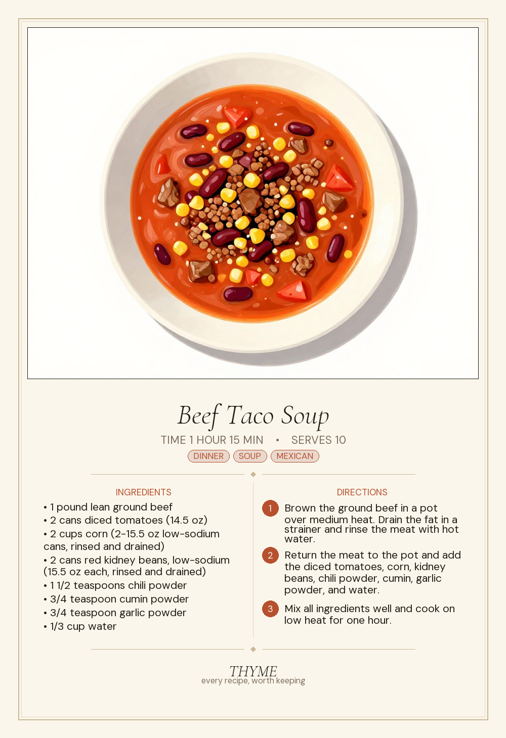 Beef Taco Soup