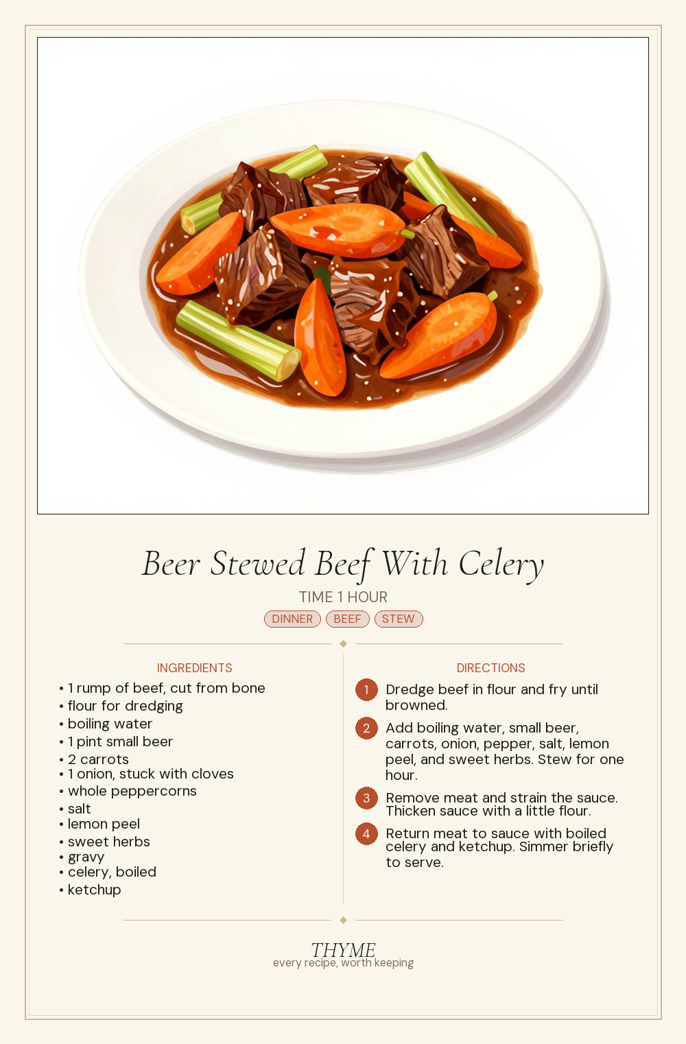 Beer Stewed Beef With Celery