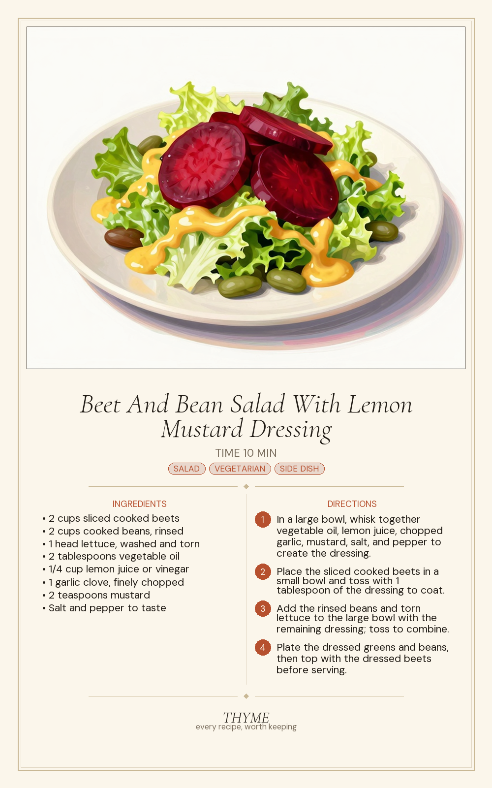 Beet And Bean Salad With Lemon Mustard Dressing