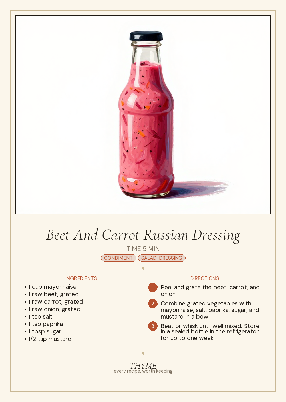 Beet And Carrot Russian Dressing