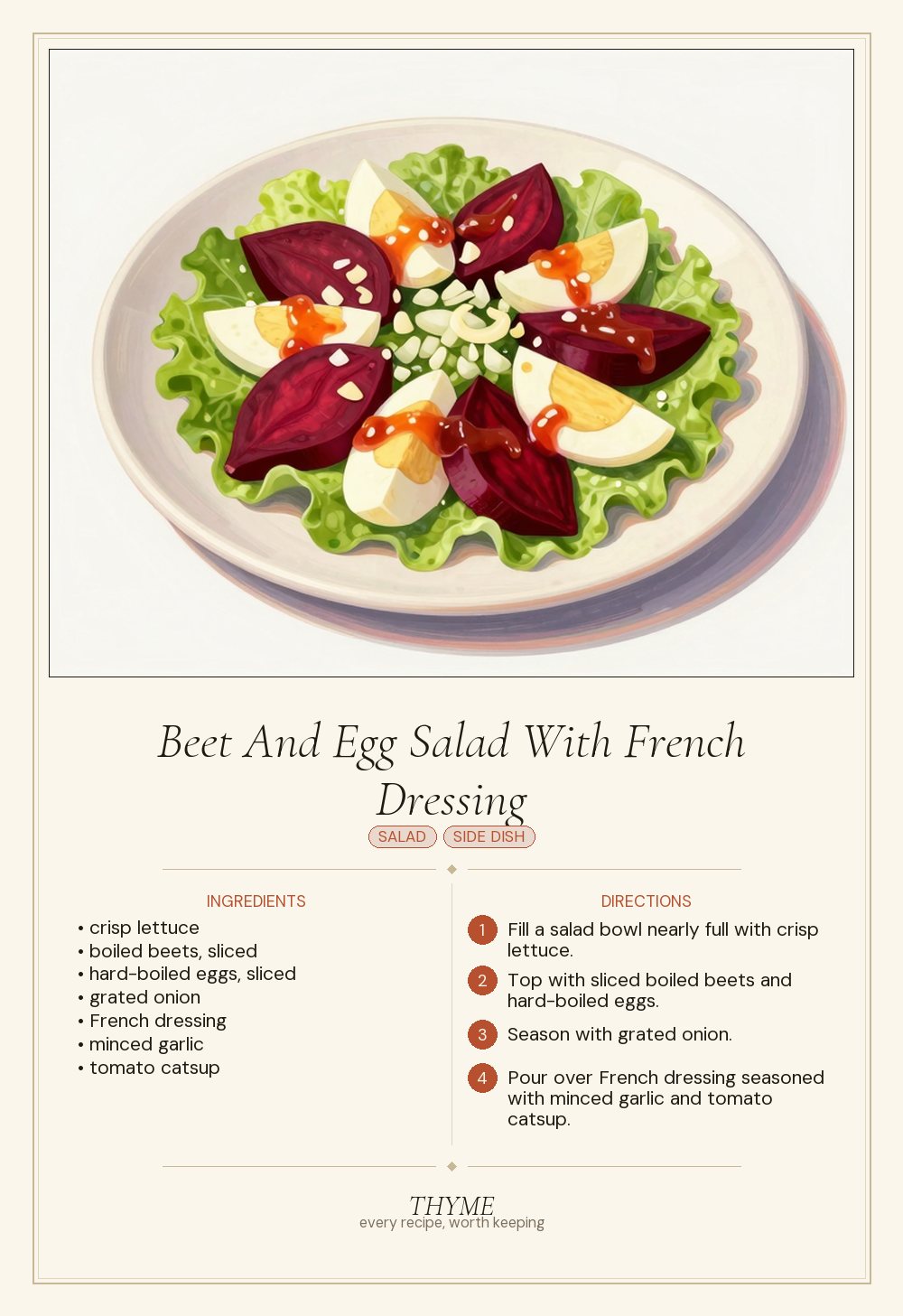 Beet And Egg Salad With French Dressing
