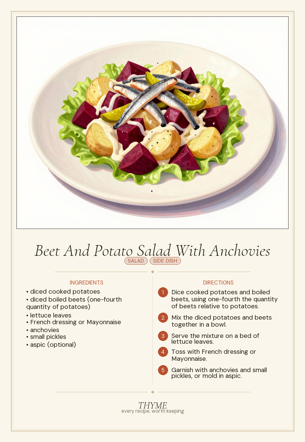Beet And Potato Salad With Anchovies