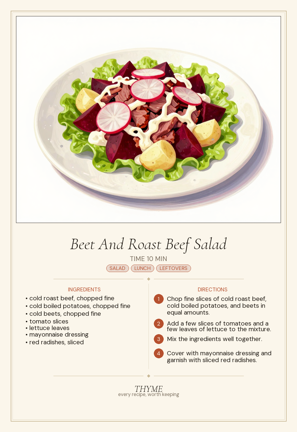 Beet And Roast Beef Salad