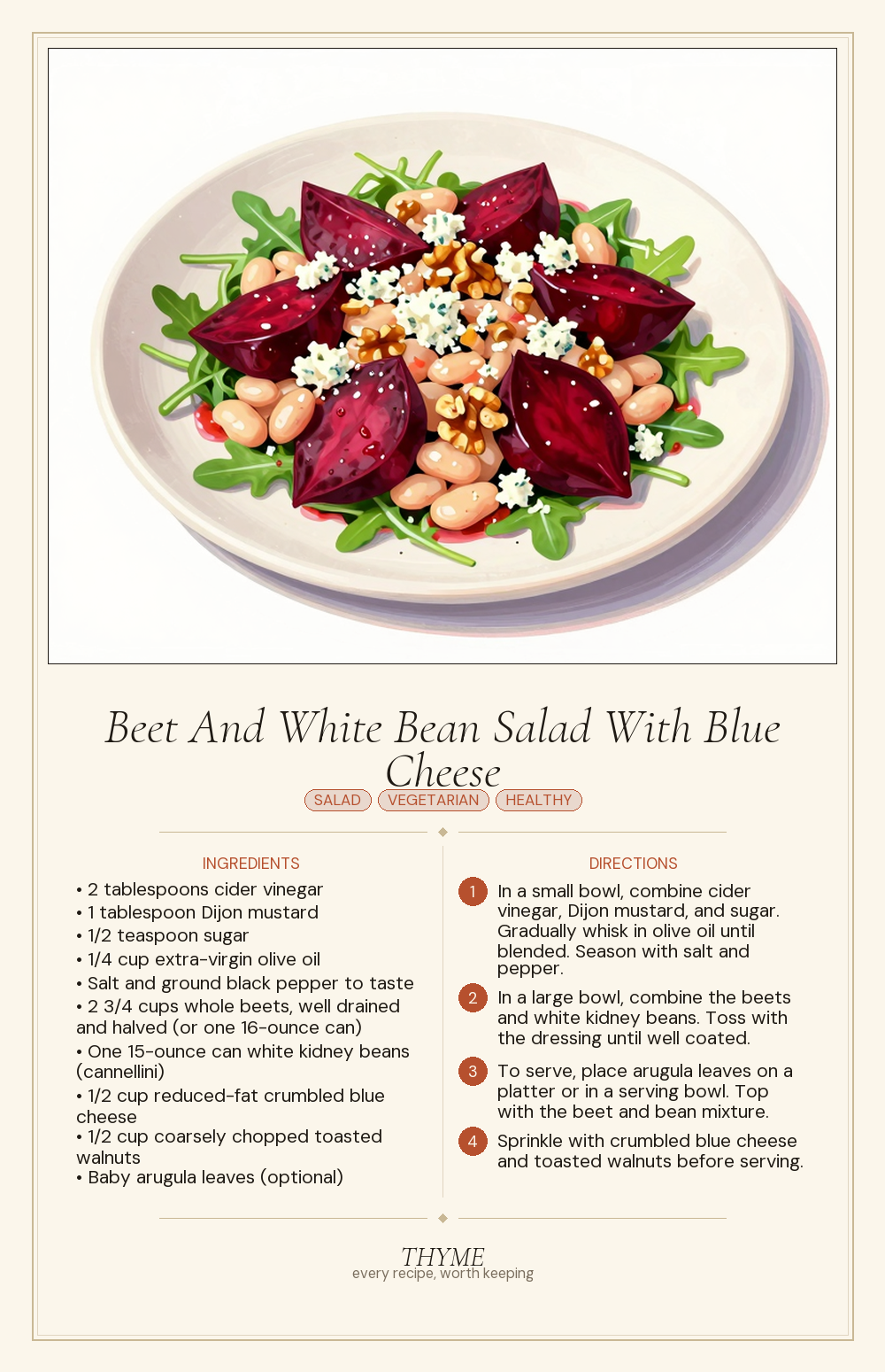Beet And White Bean Salad With Blue Cheese
