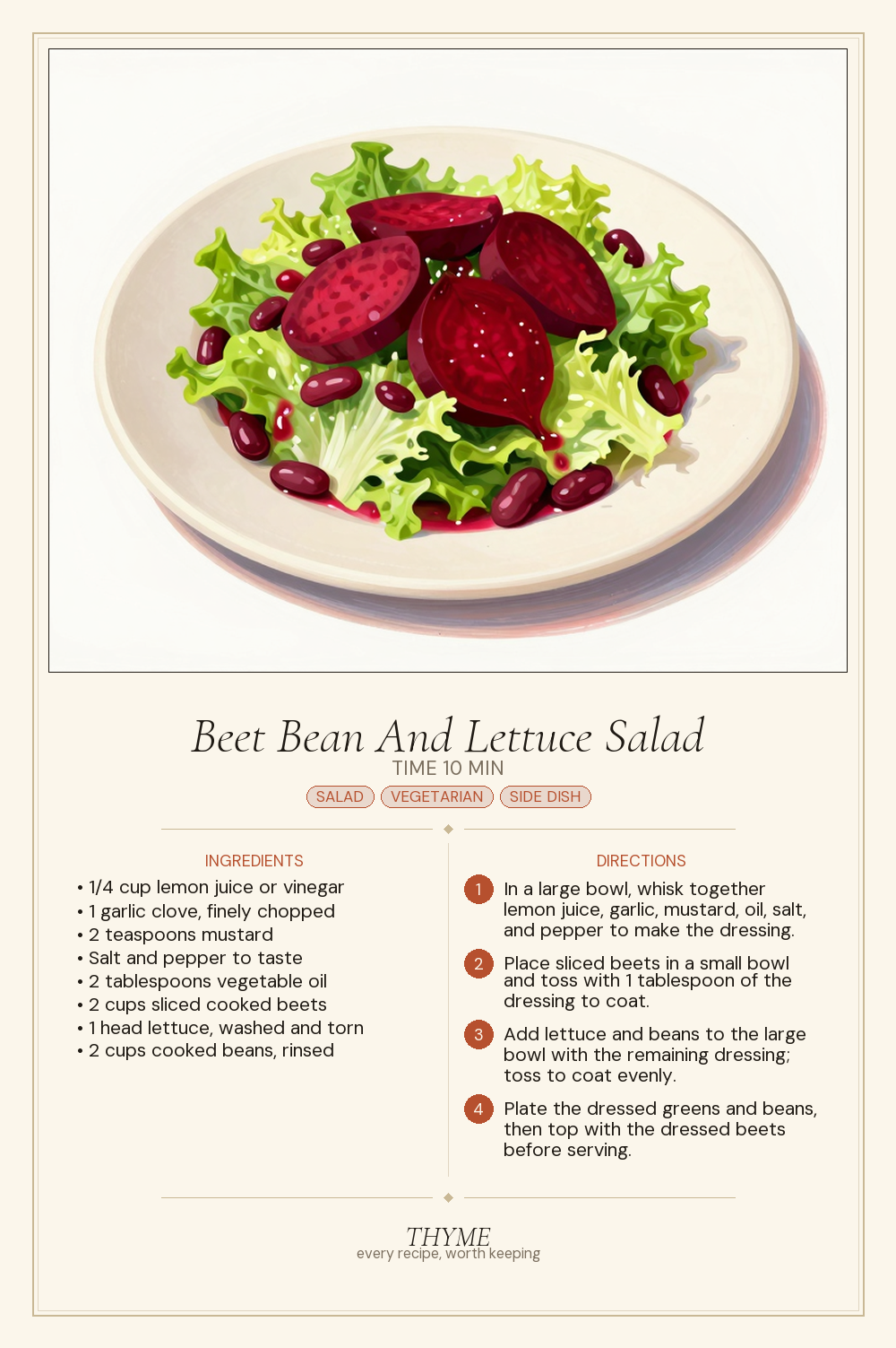 Beet Bean And Lettuce Salad