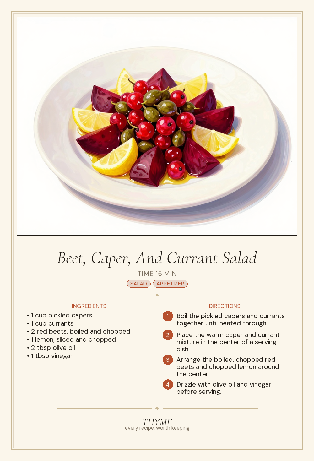 Beet, Caper, And Currant Salad