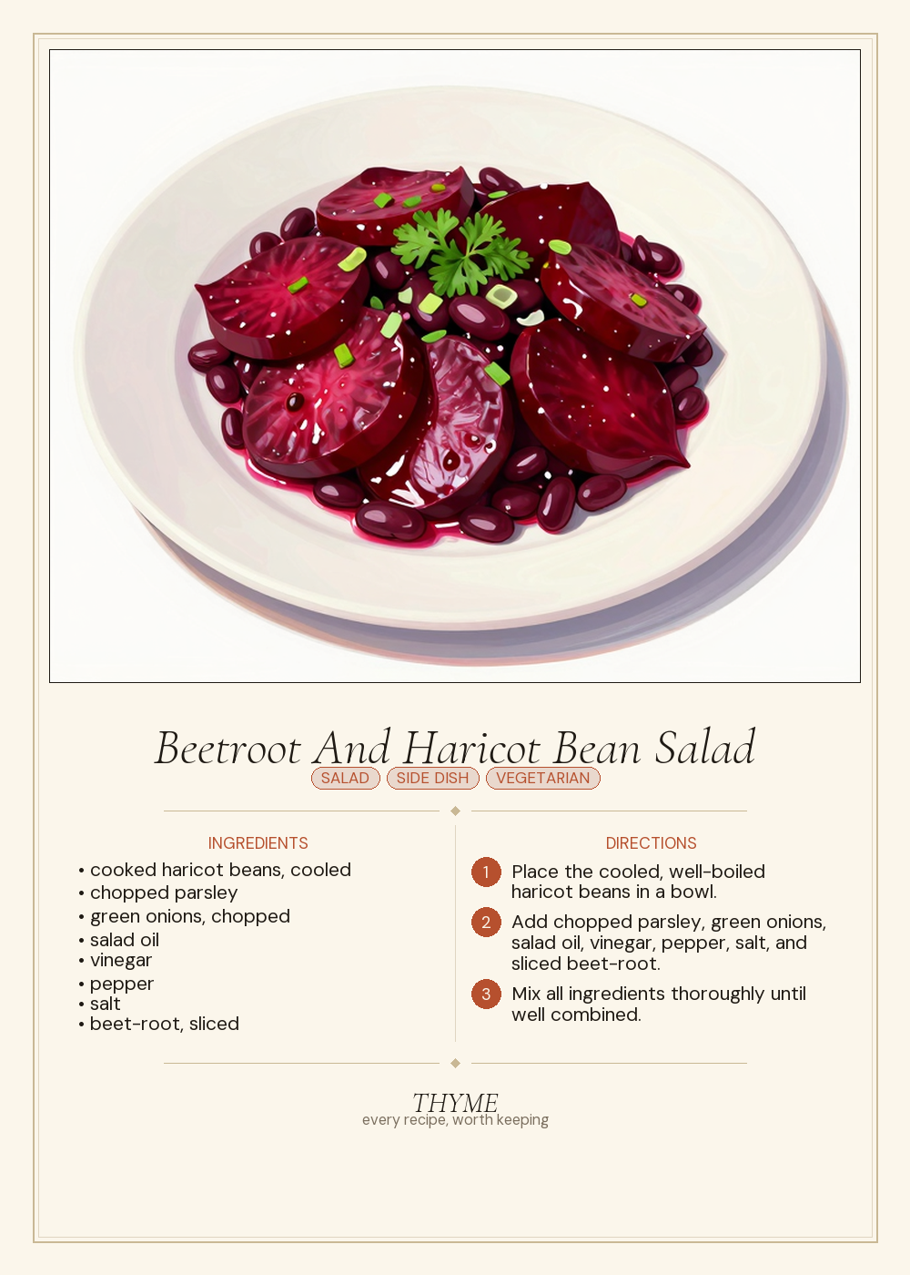 Beetroot And Haricot Bean Salad