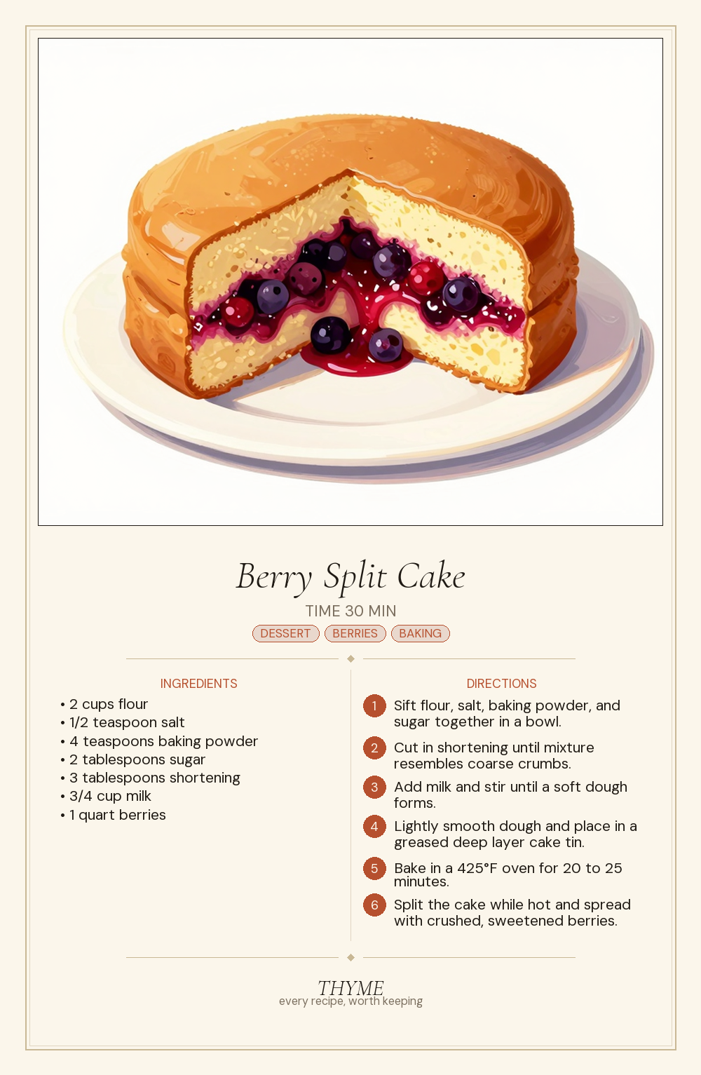 Berry Split Cake