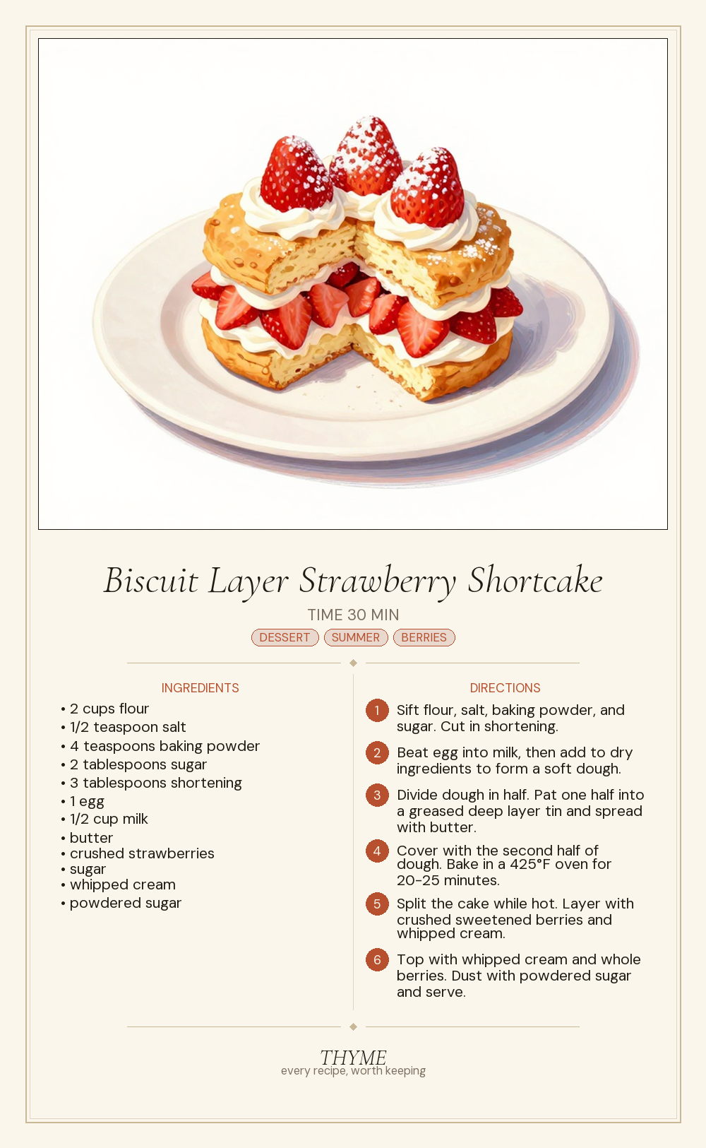 Biscuit Layer Strawberry Shortcake