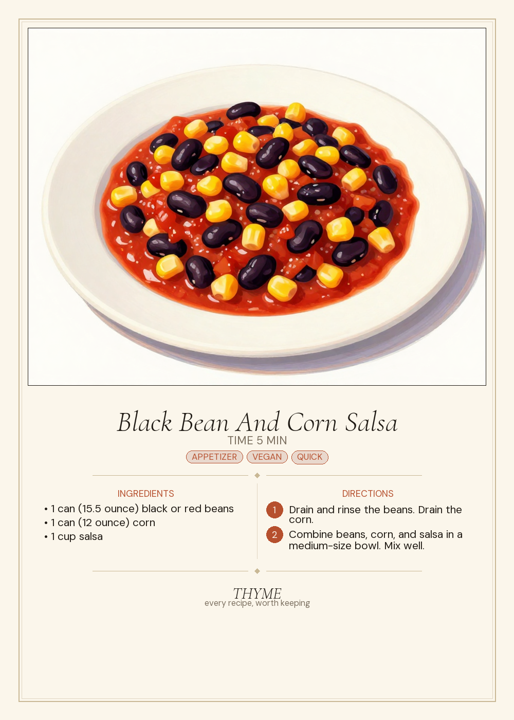 Black Bean And Corn Salsa