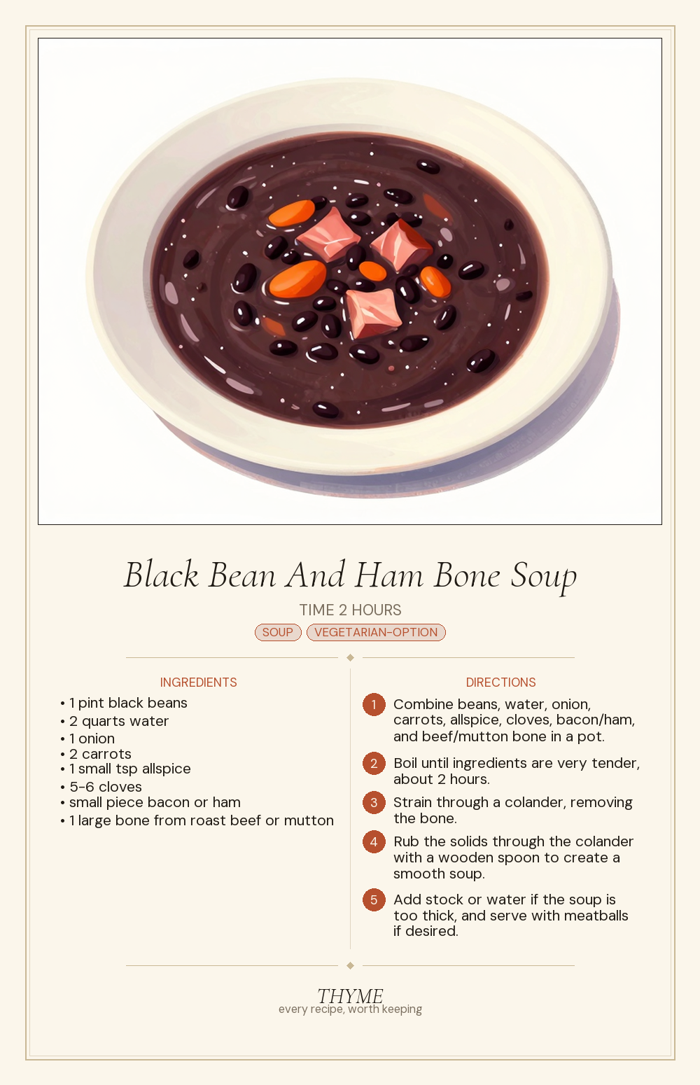 Black Bean And Ham Bone Soup