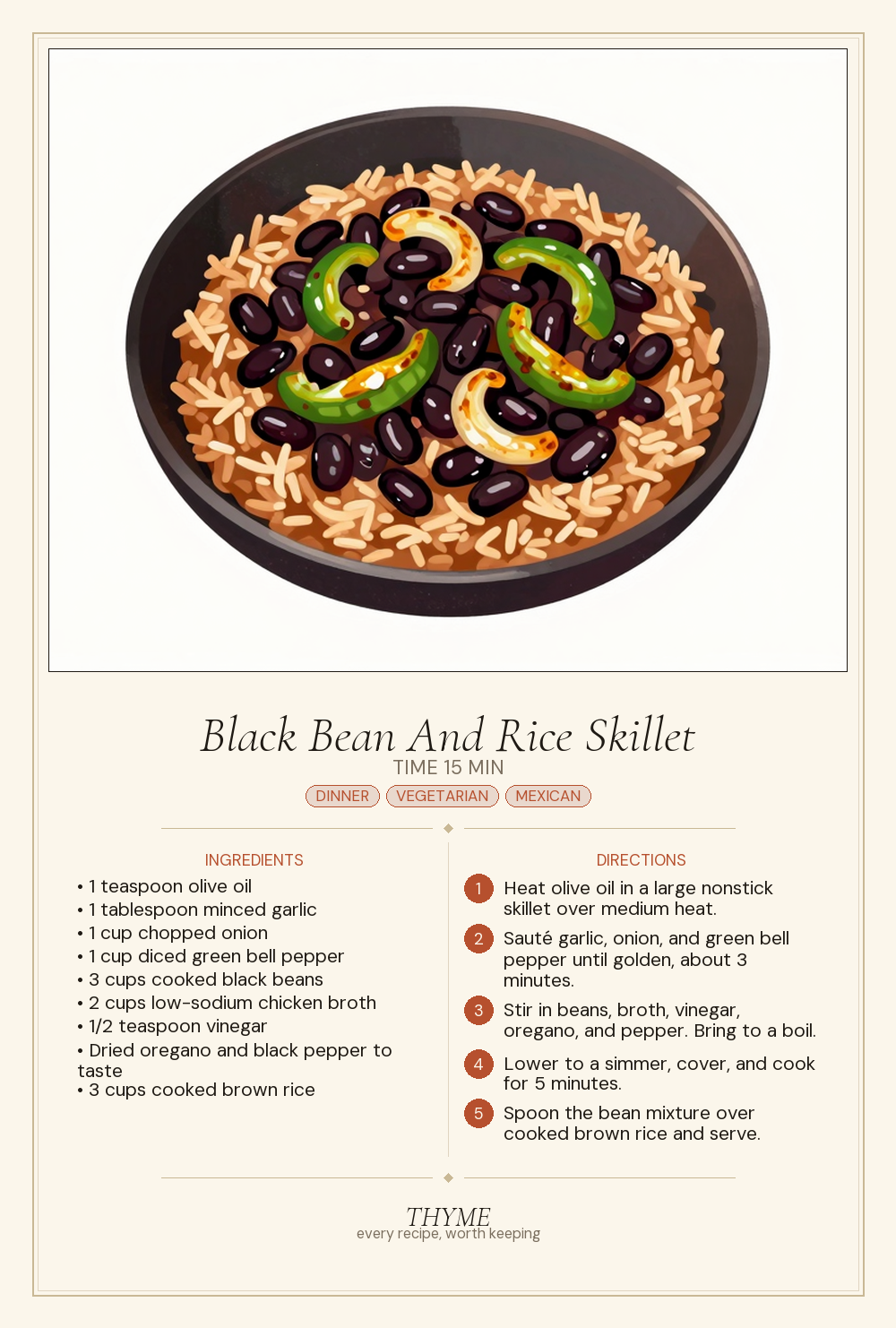Black Bean And Rice Skillet