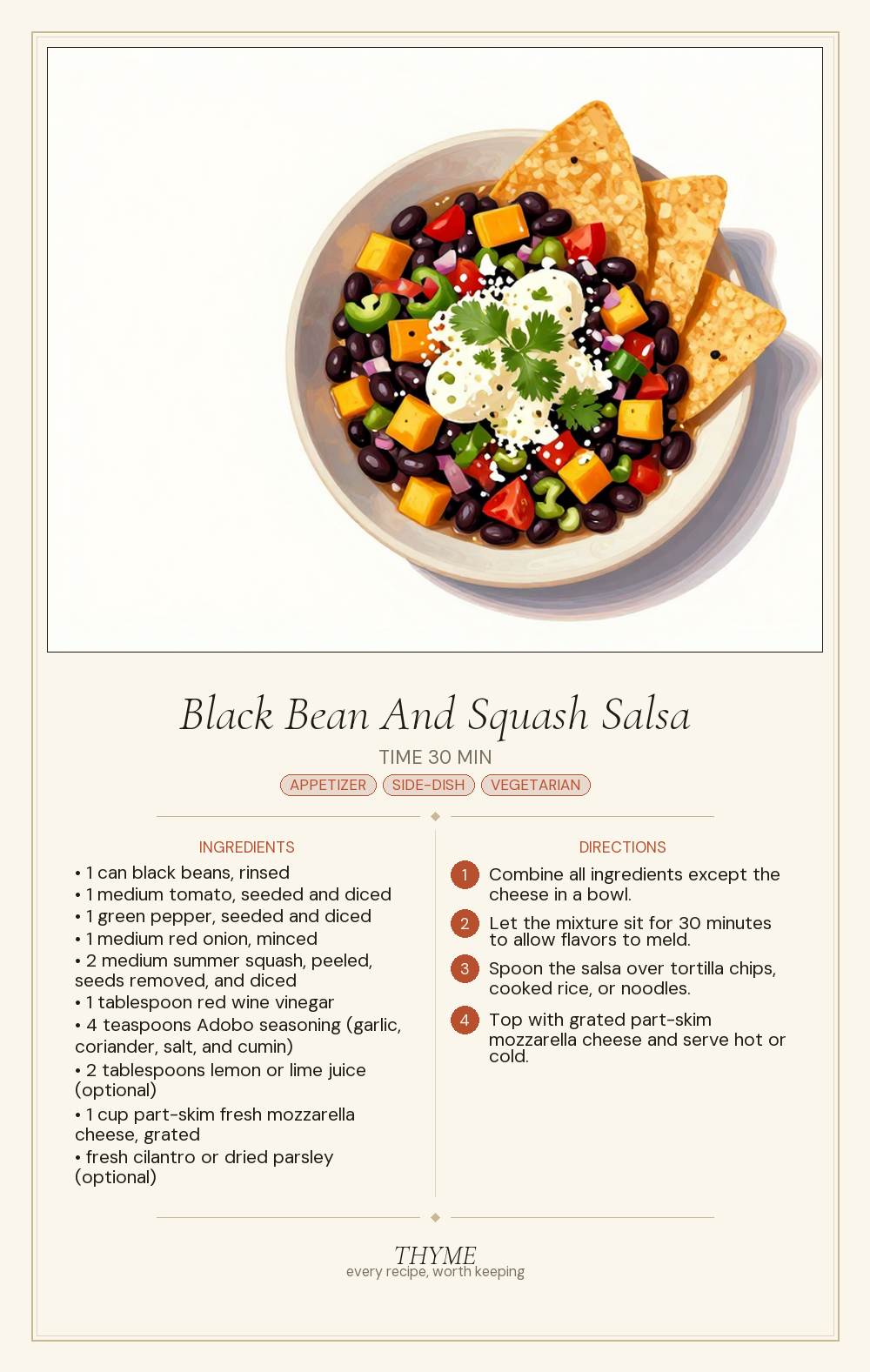 Black Bean And Squash Salsa