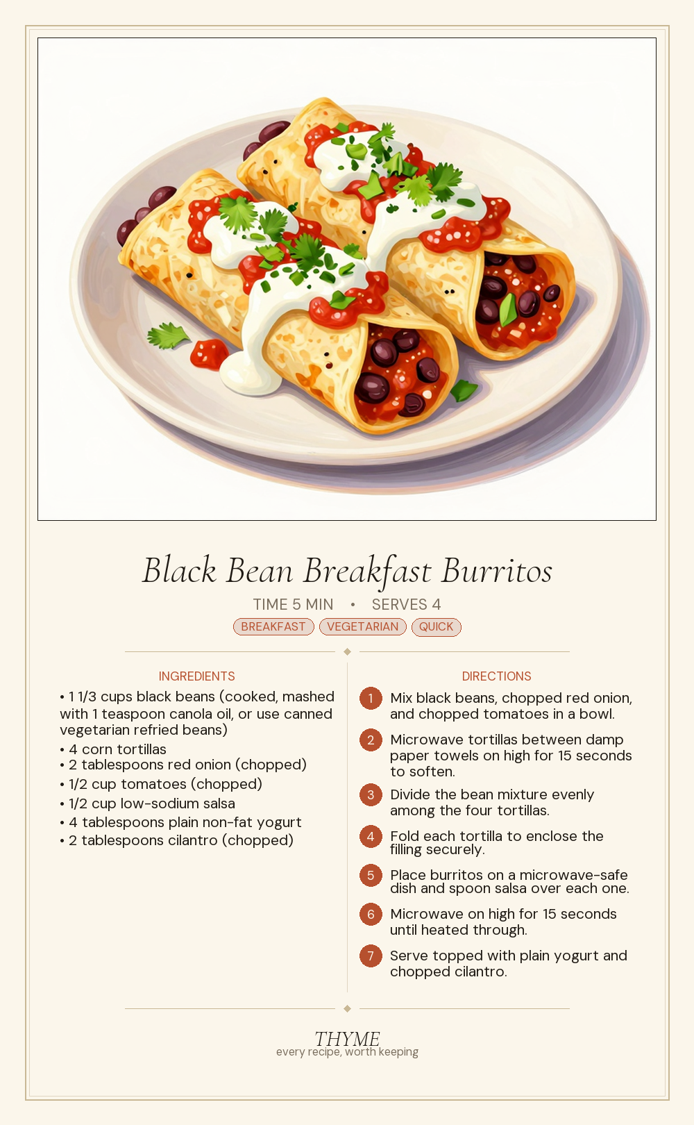 Black Bean Breakfast Burritos