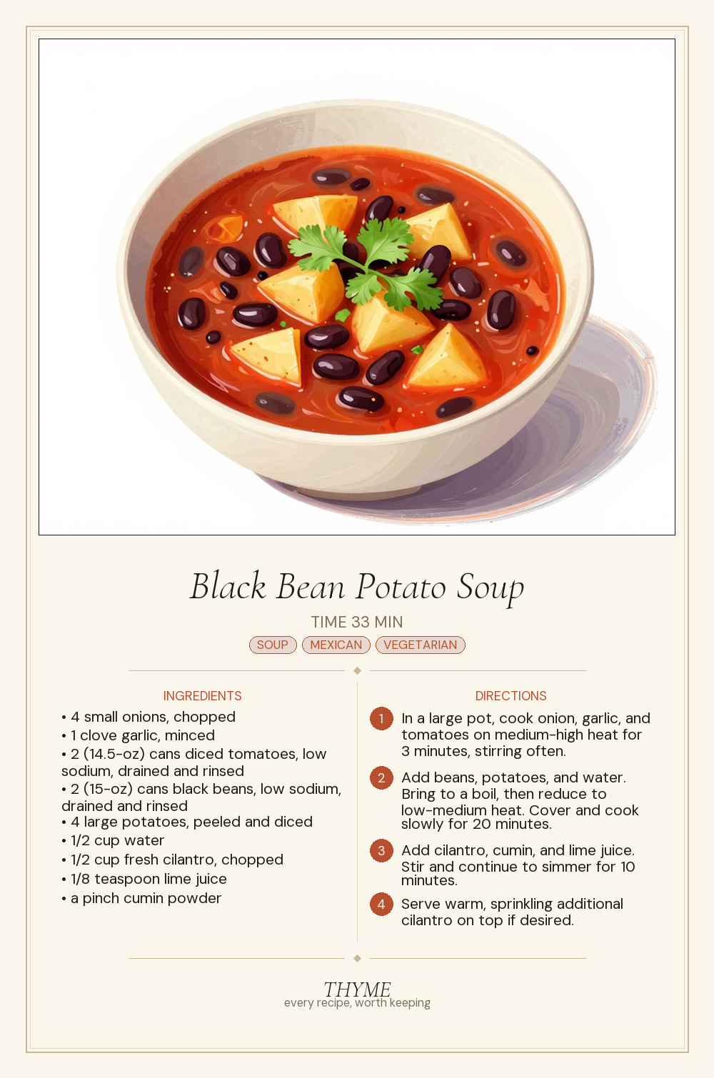 Black Bean Potato Soup