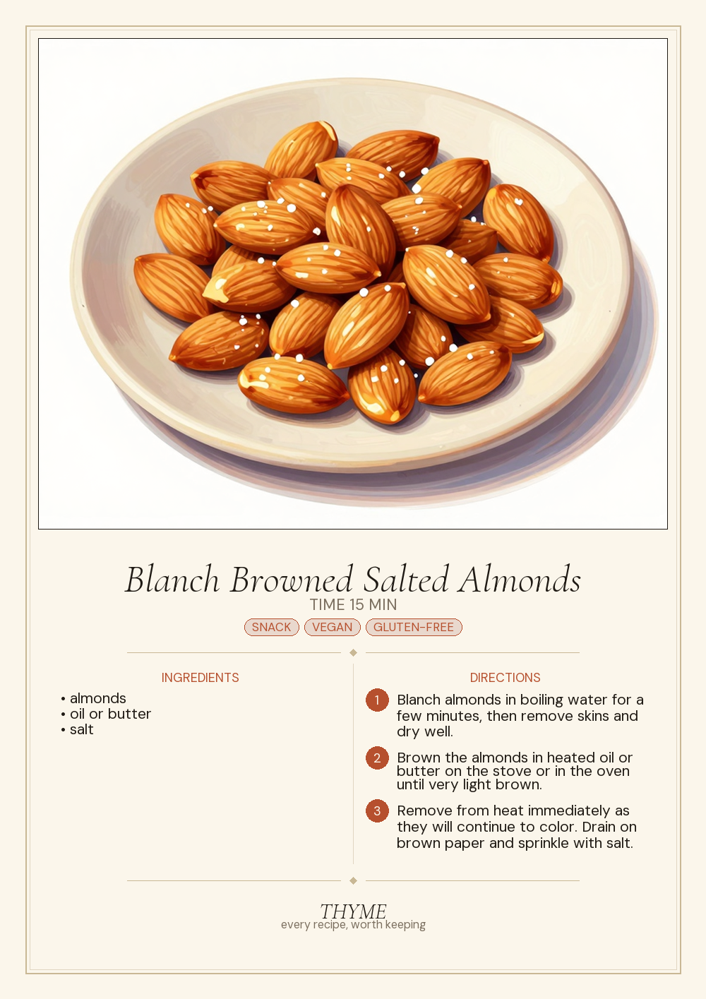Blanch Browned Salted Almonds