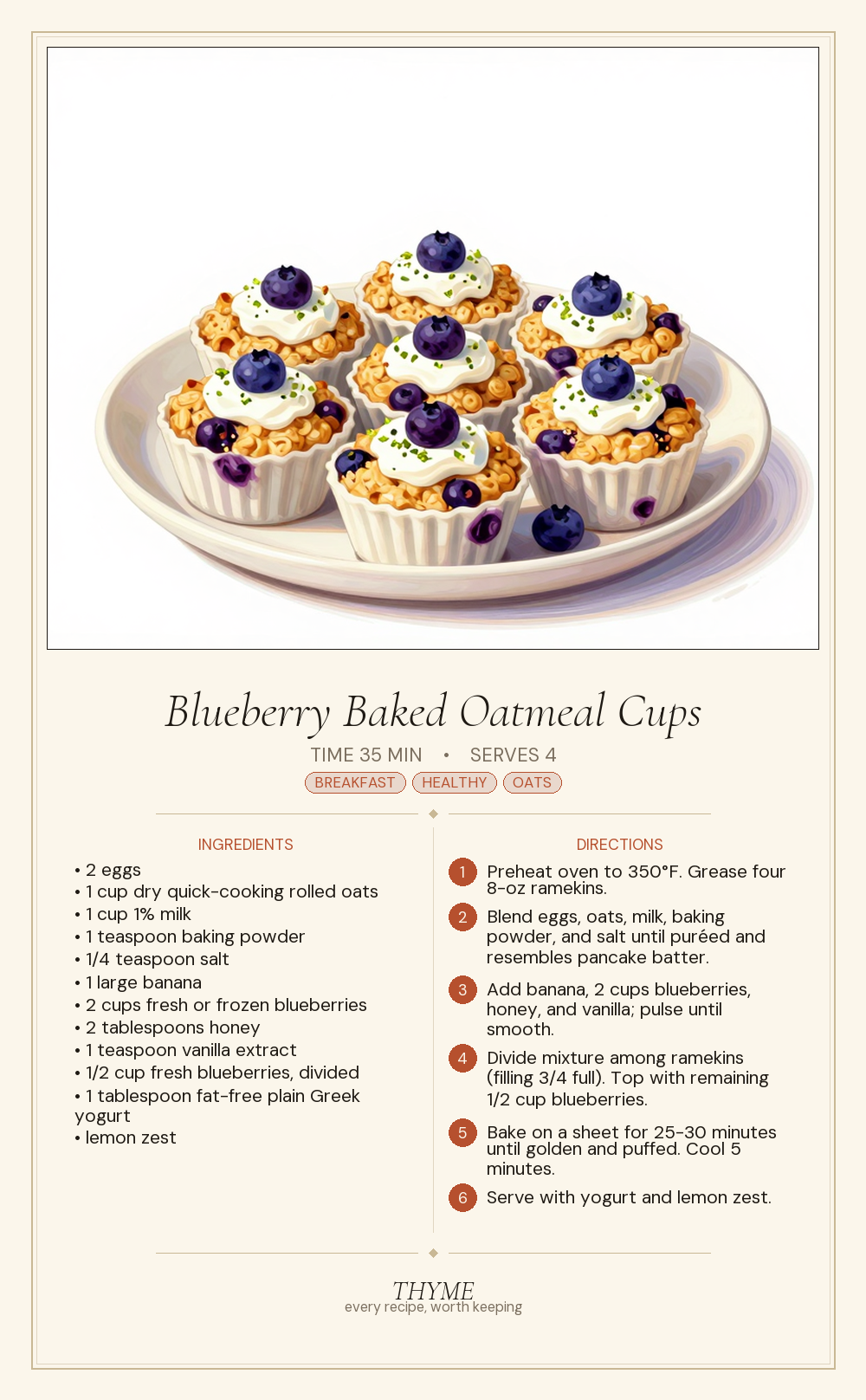 Blueberry Baked Oatmeal Cups