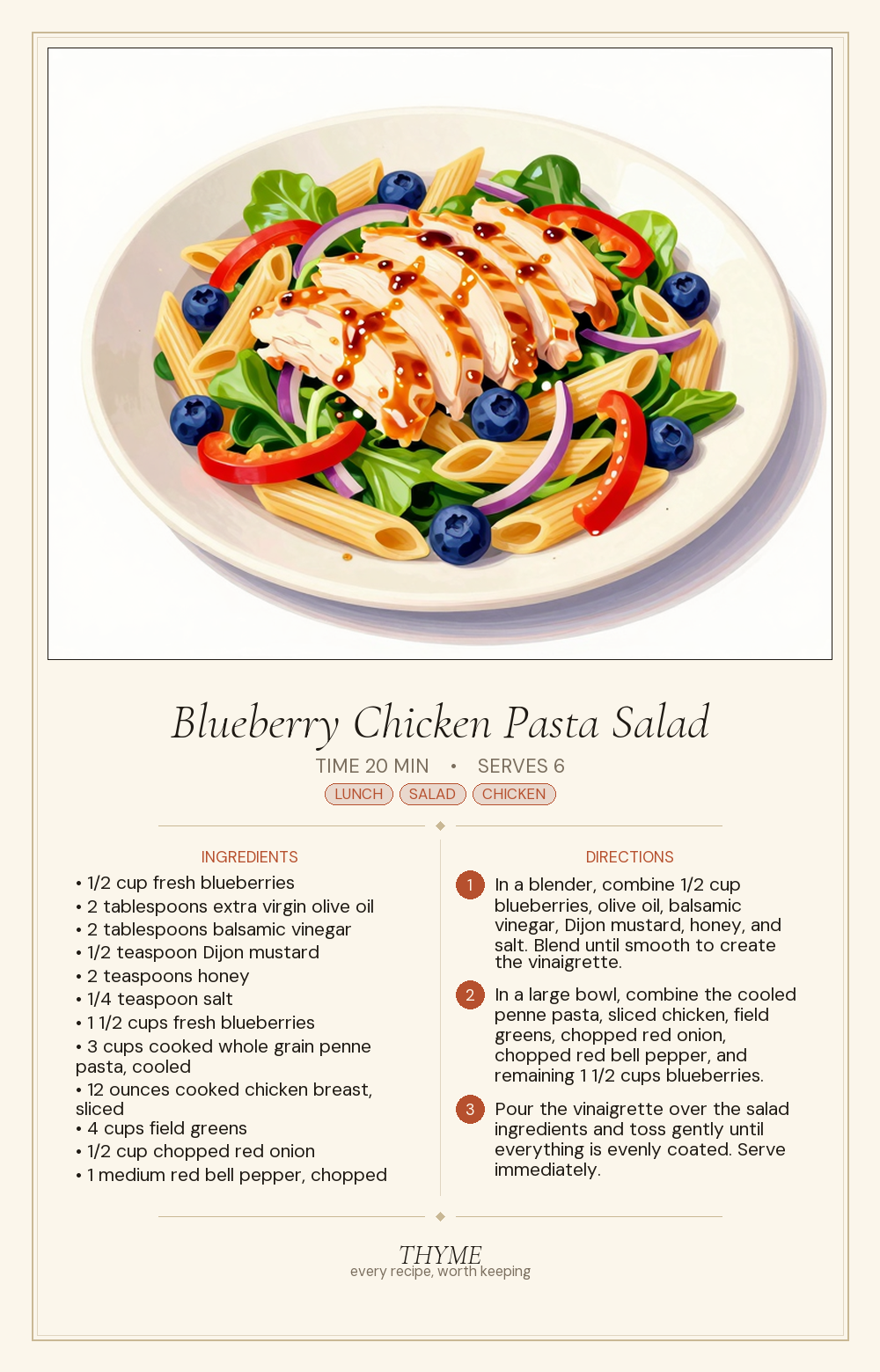 Blueberry Chicken Pasta Salad
