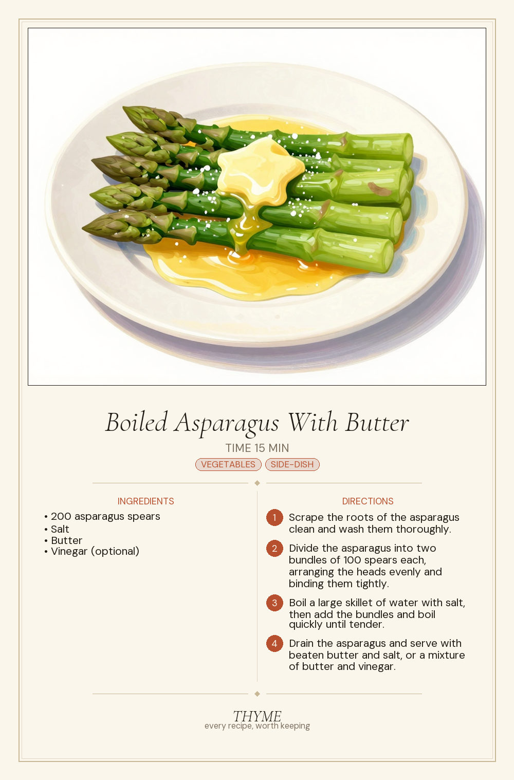 Boiled Asparagus With Butter