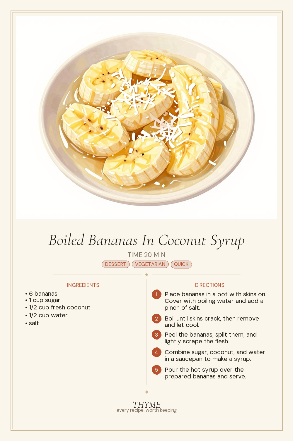 Boiled Bananas In Coconut Syrup