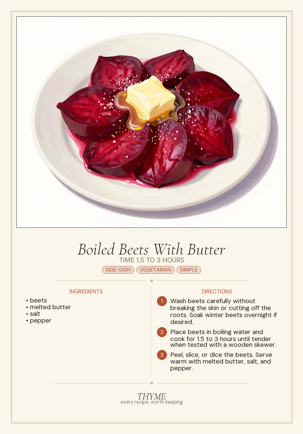 Boiled Beets With Butter