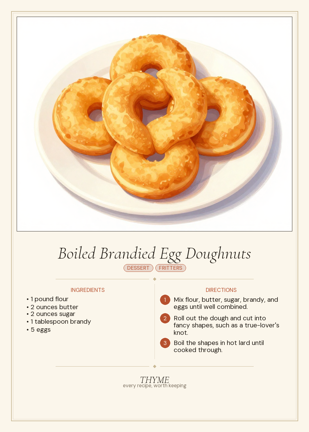 Boiled Brandied Egg Doughnuts
