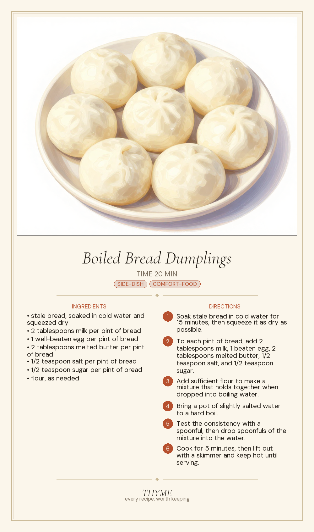 Boiled Bread Dumplings