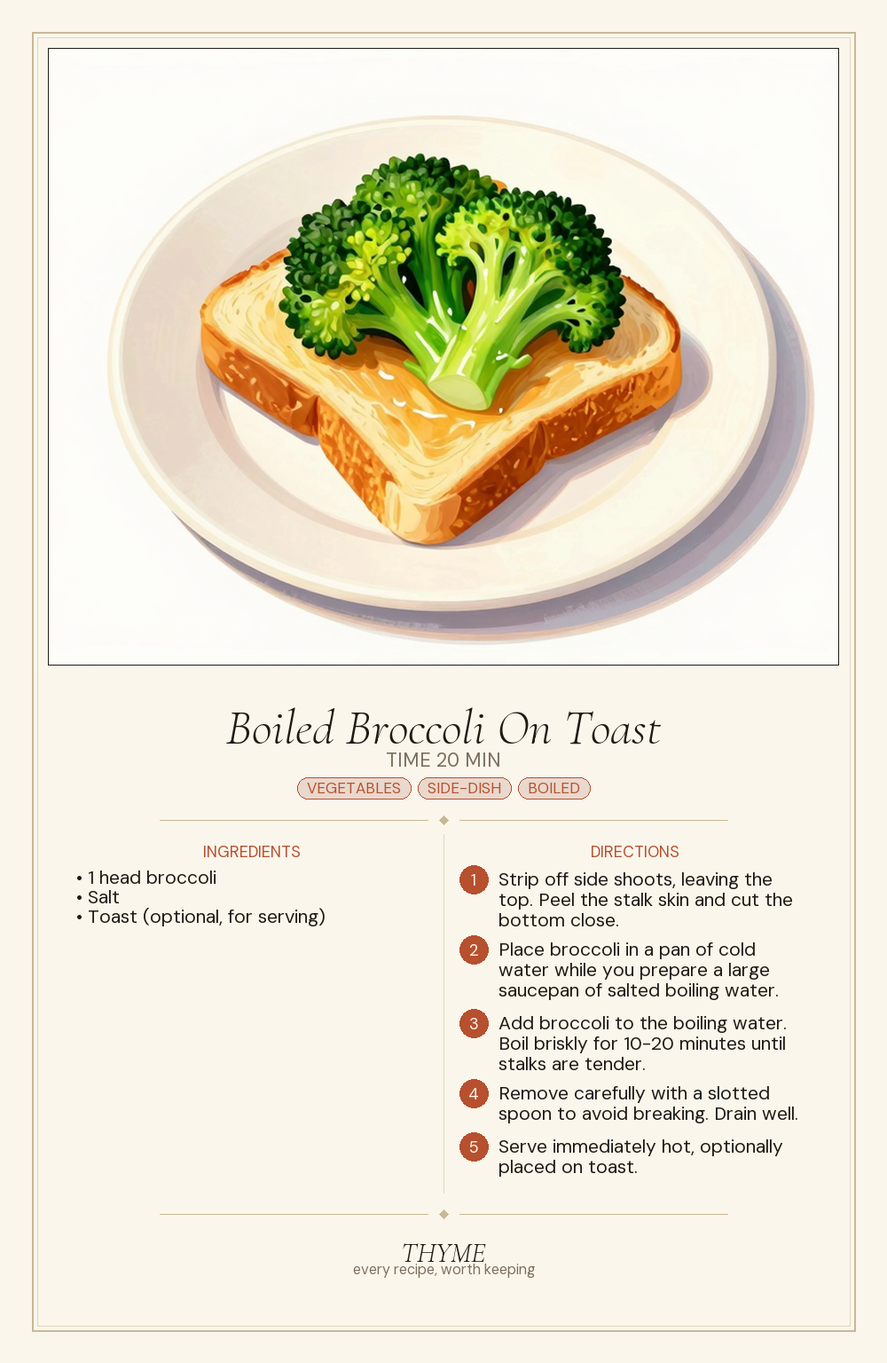 Boiled Broccoli On Toast