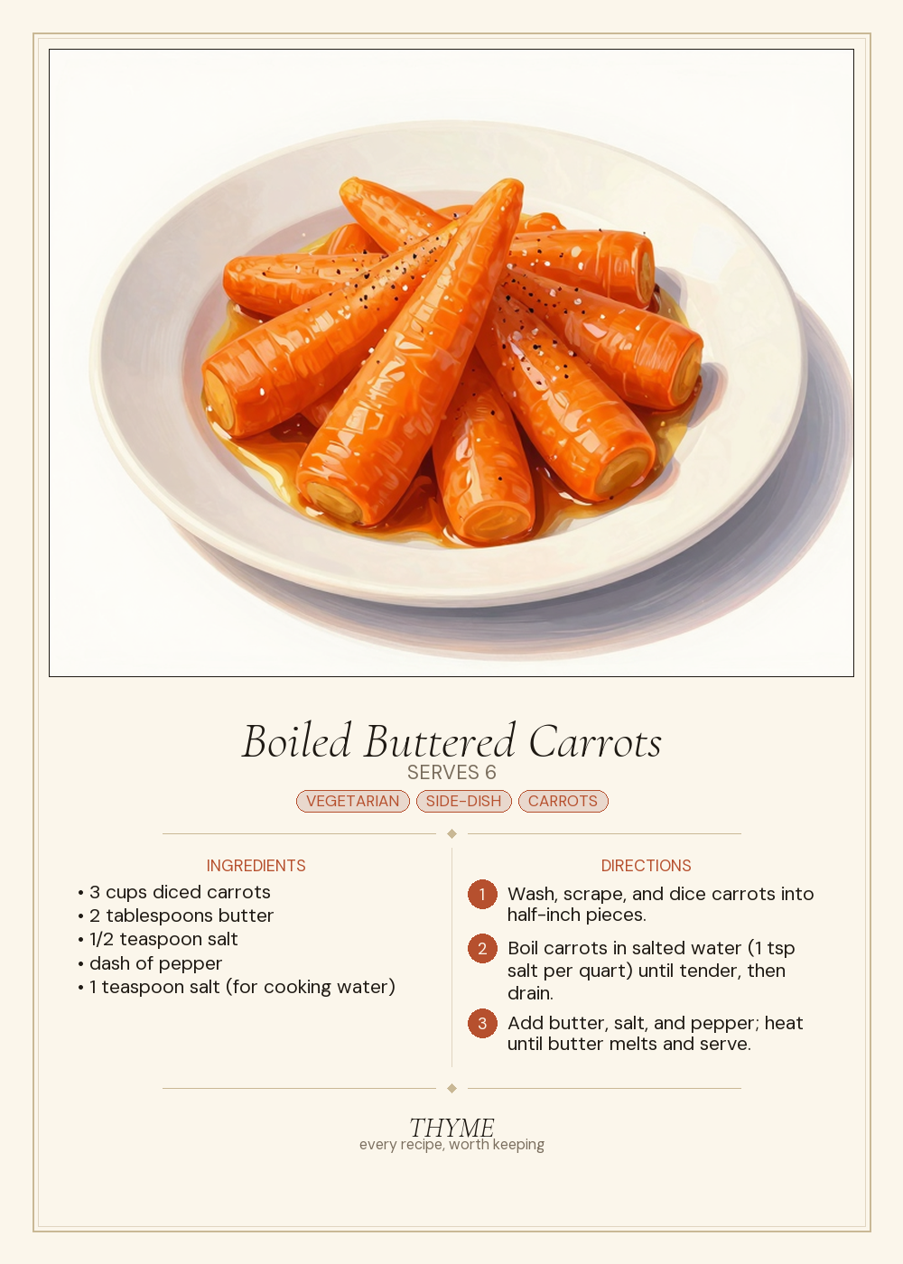 Boiled Buttered Carrots