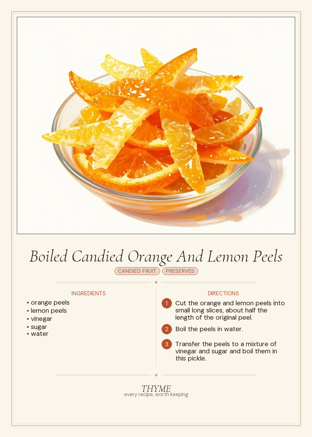 Boiled Candied Orange And Lemon Peels