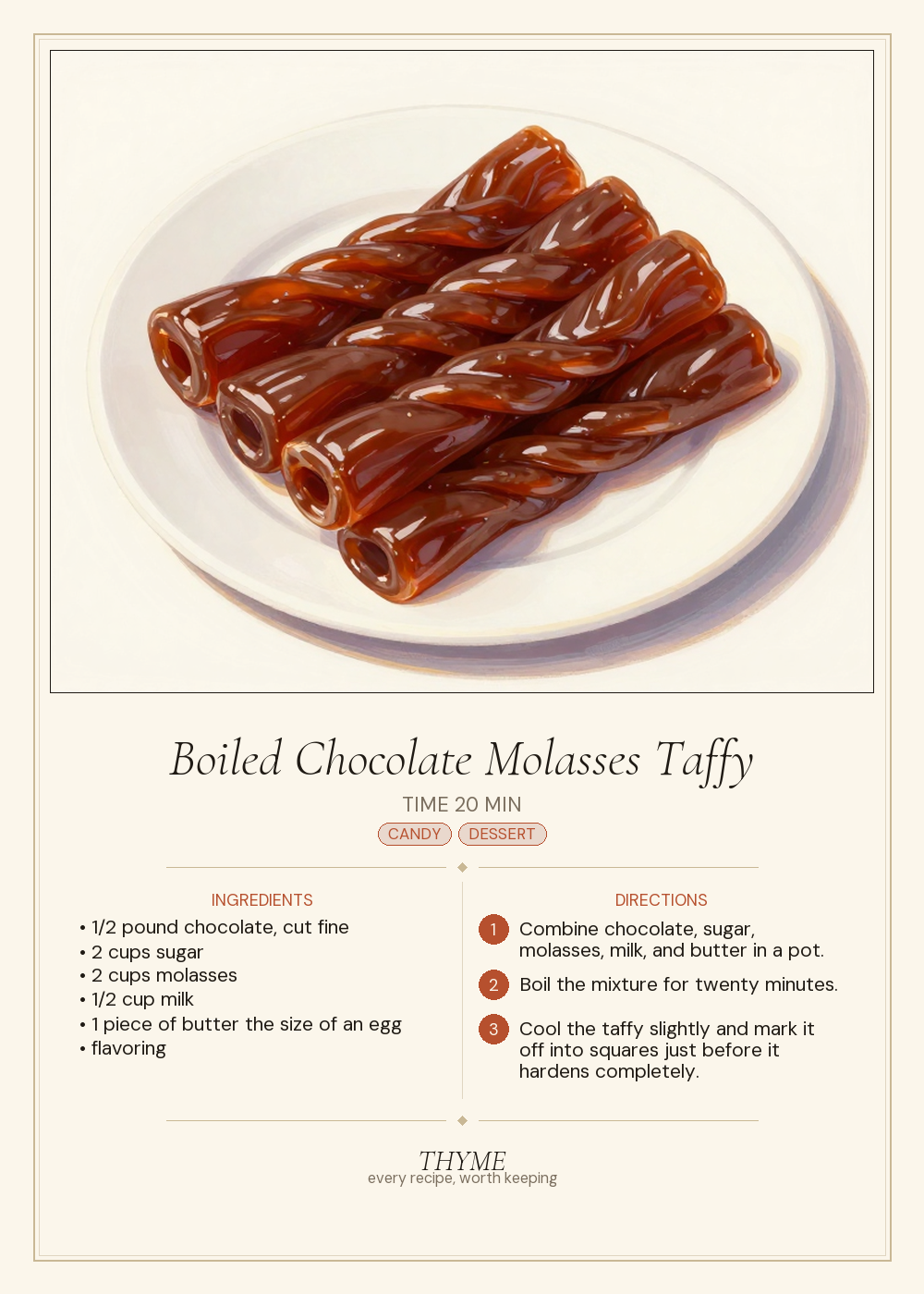 Boiled Chocolate Molasses Taffy