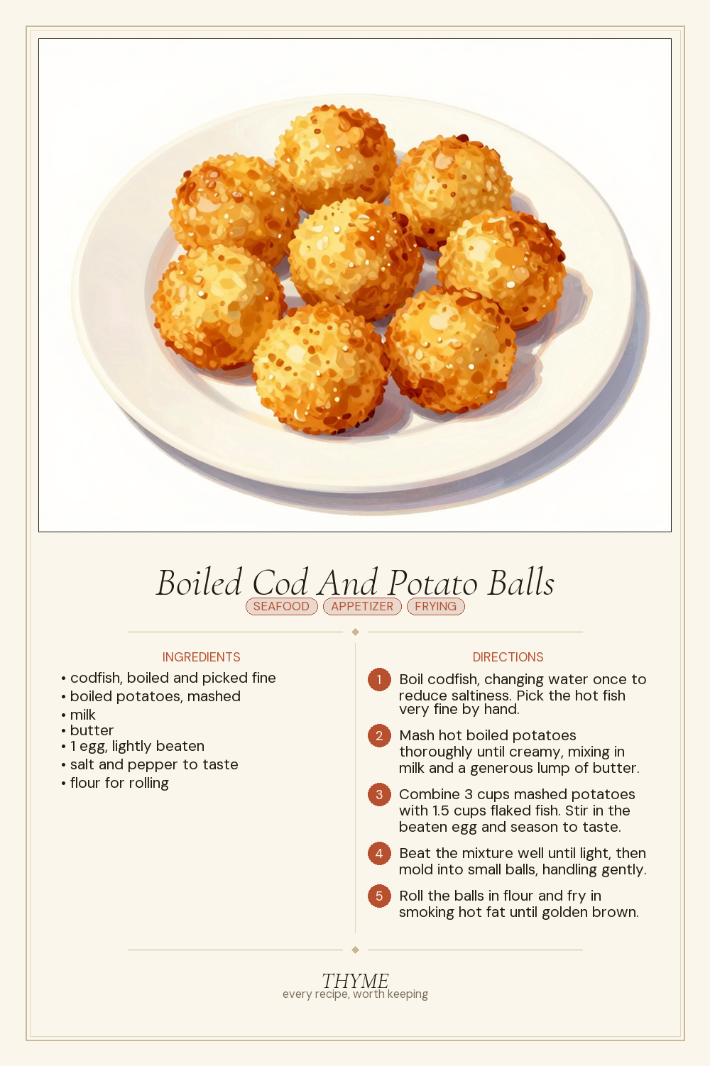 Boiled Cod And Potato Balls