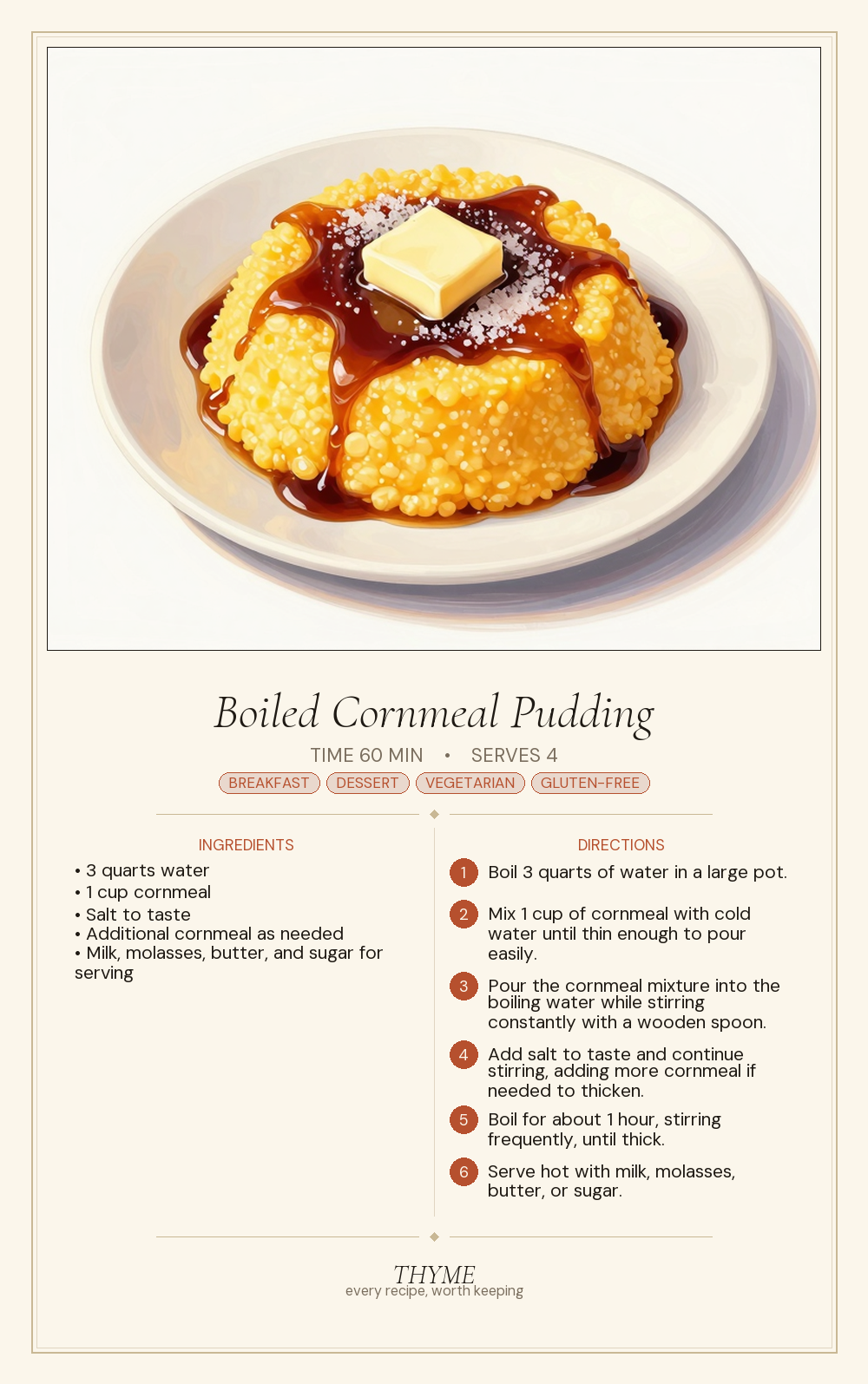 Boiled Cornmeal Pudding
