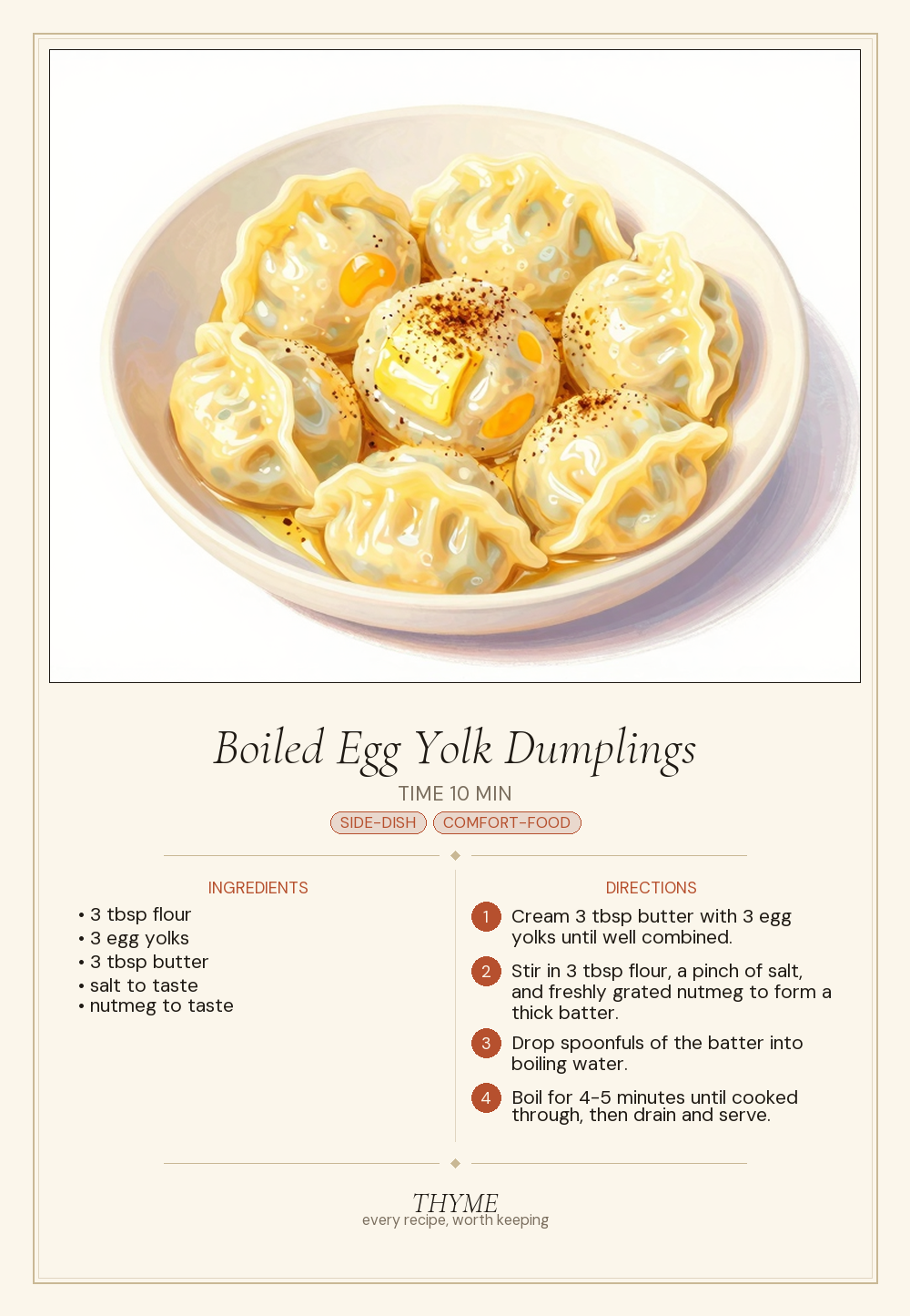 Boiled Egg Yolk Dumplings