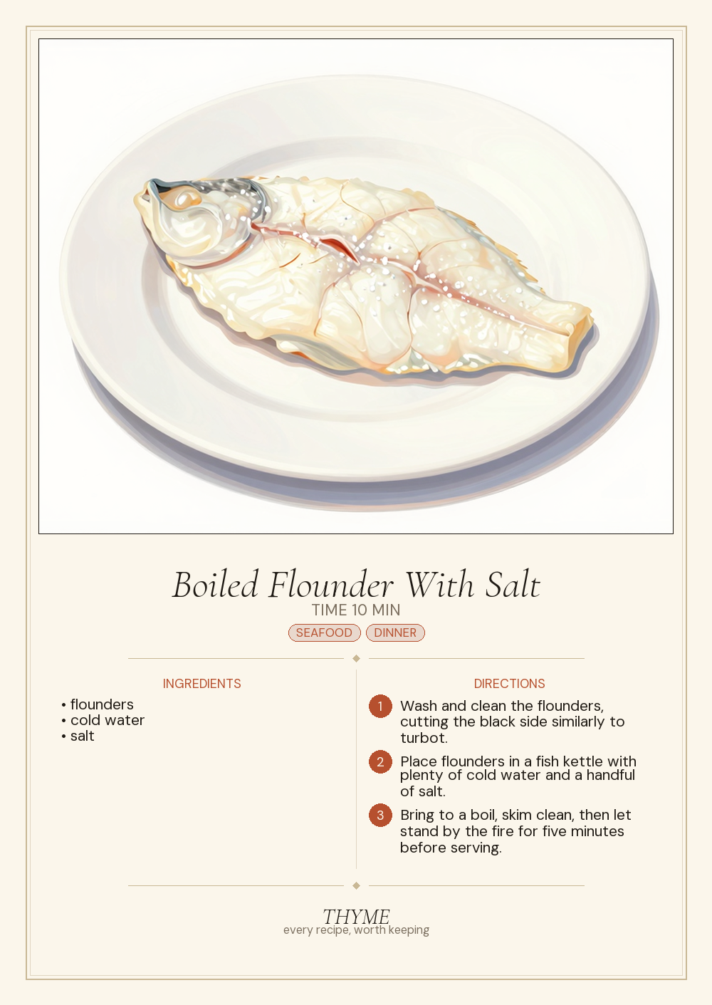 Boiled Flounder With Salt