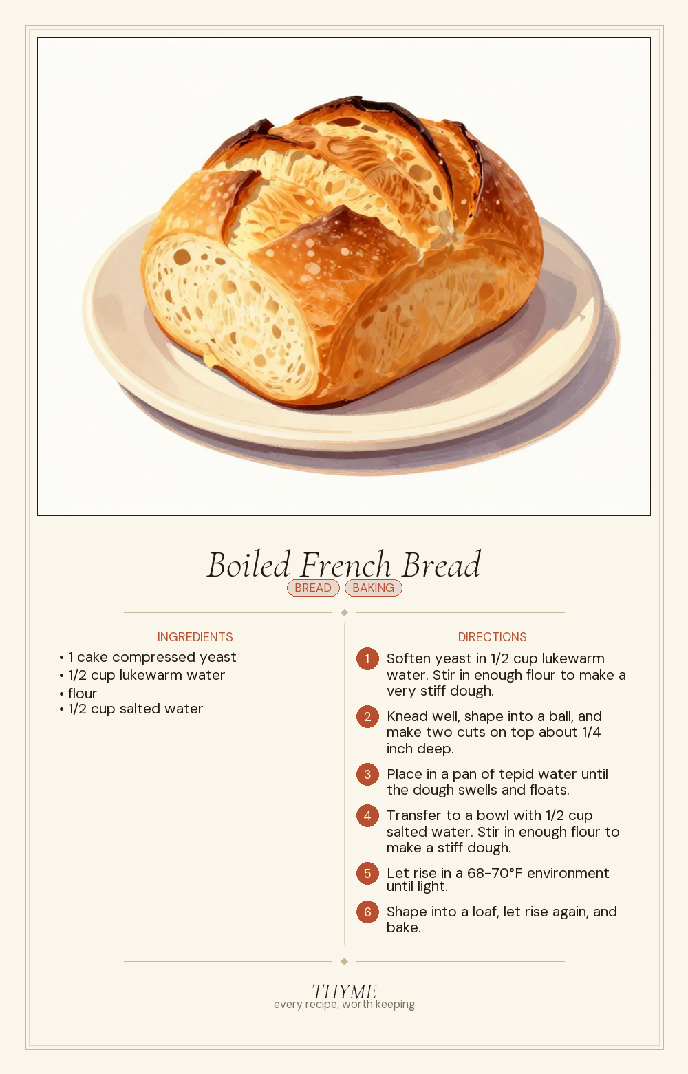 Boiled French Bread