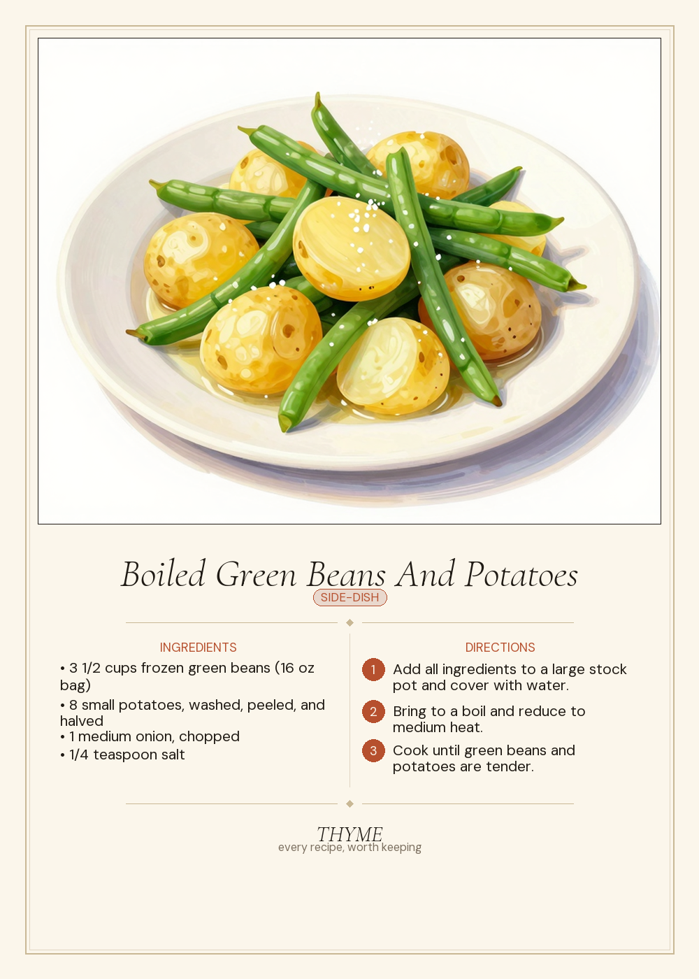 Boiled Green Beans And Potatoes