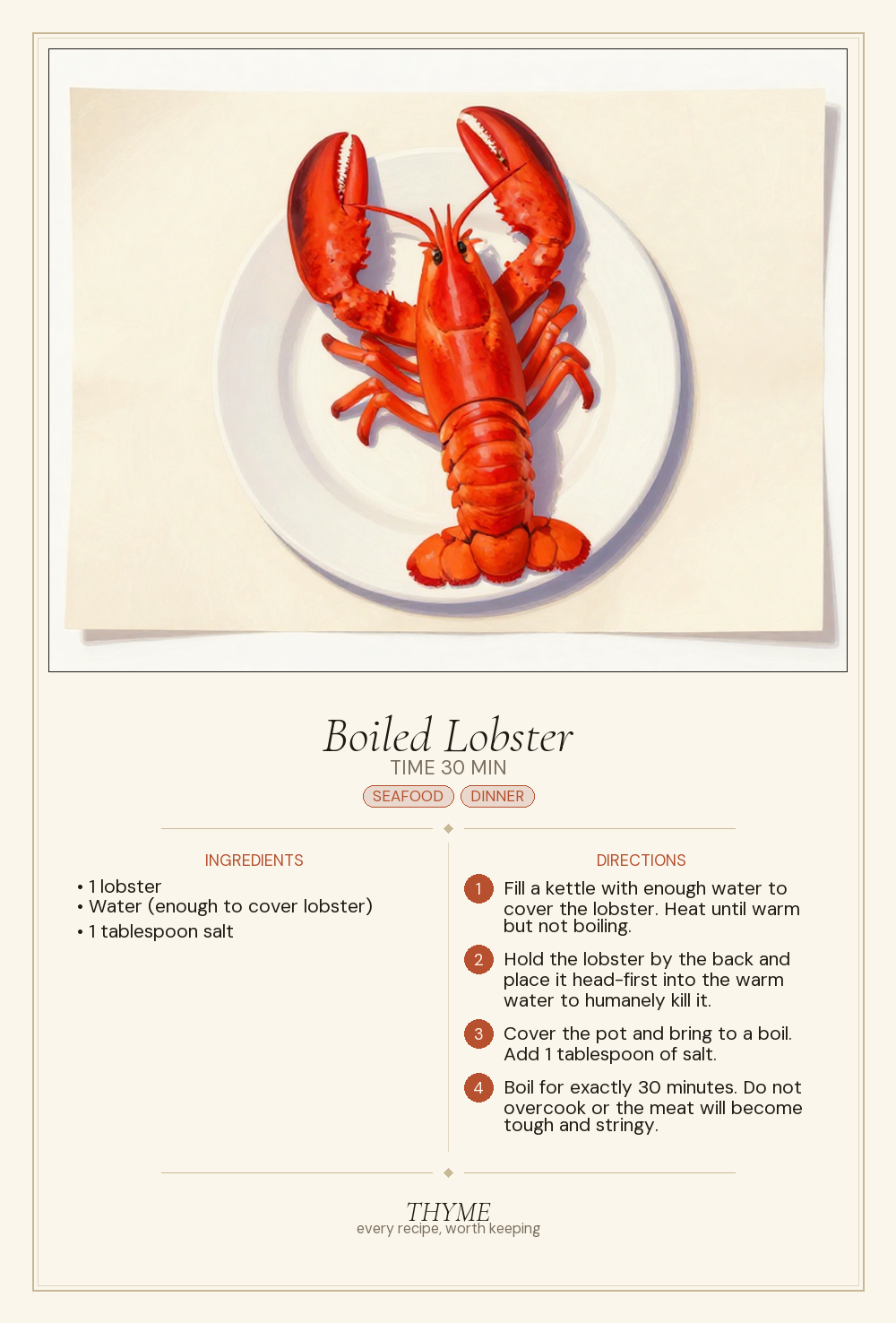 Boiled Lobster