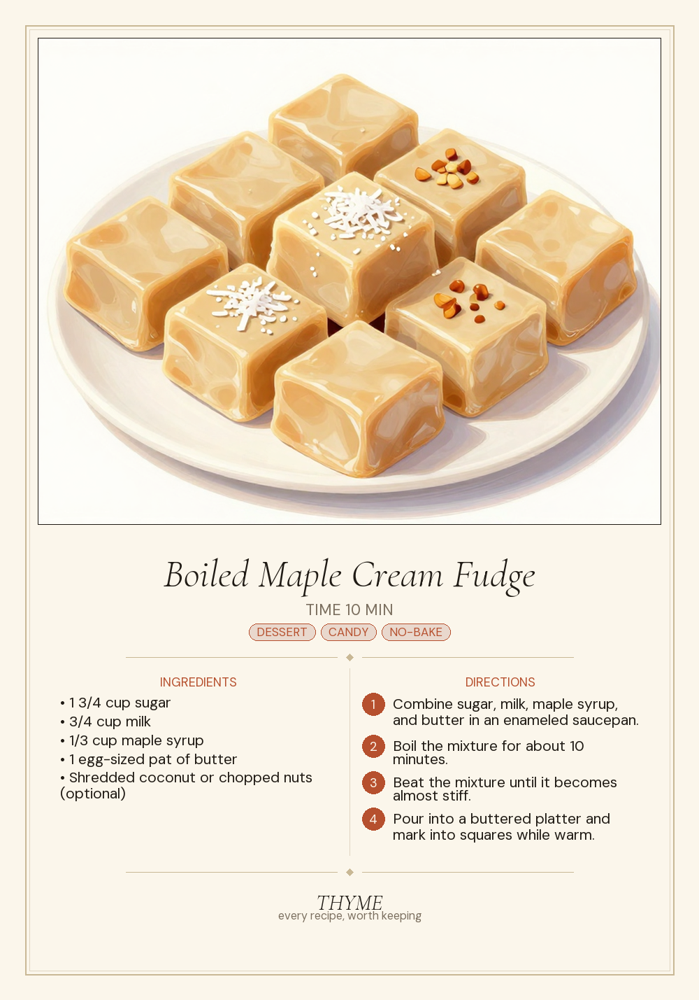Boiled Maple Cream Fudge