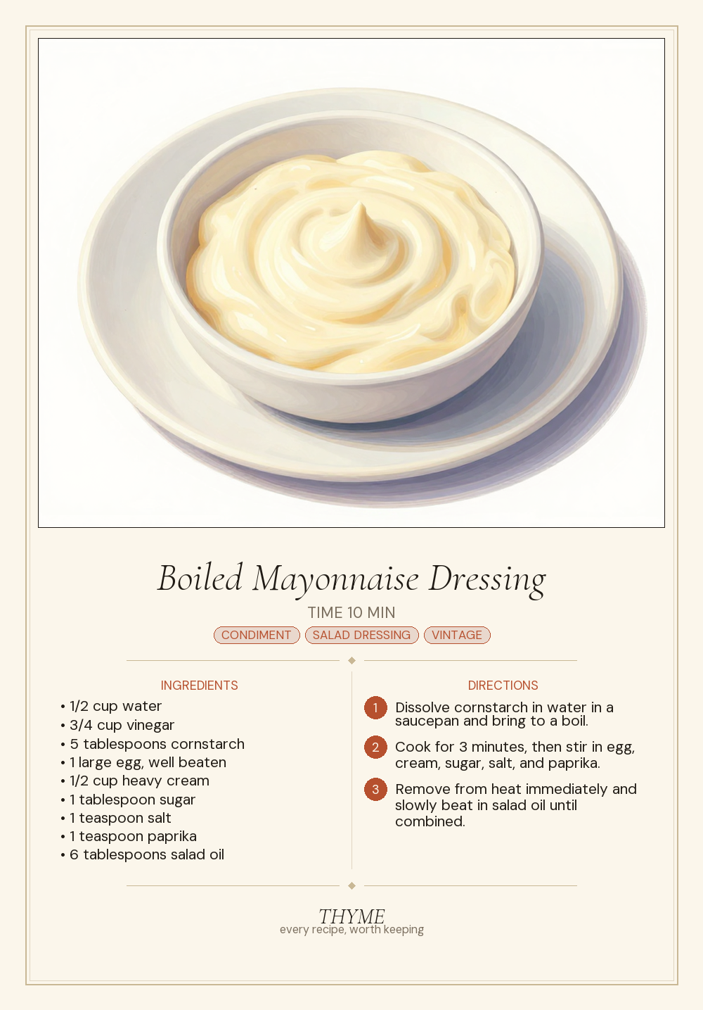 Boiled Mayonnaise Dressing