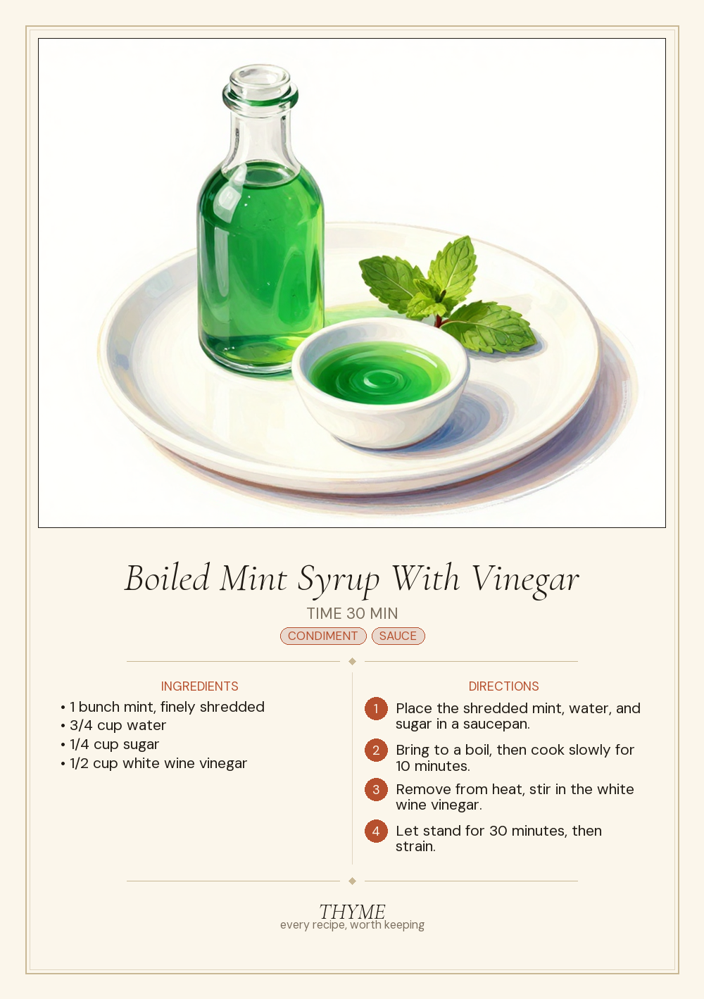 Boiled Mint Syrup With Vinegar
