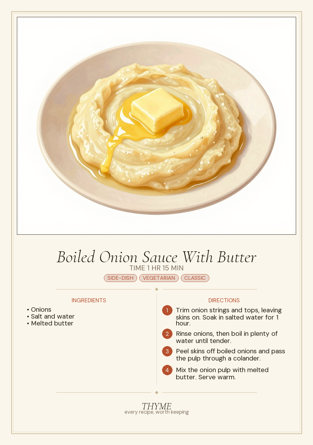 Boiled Onion Sauce With Butter