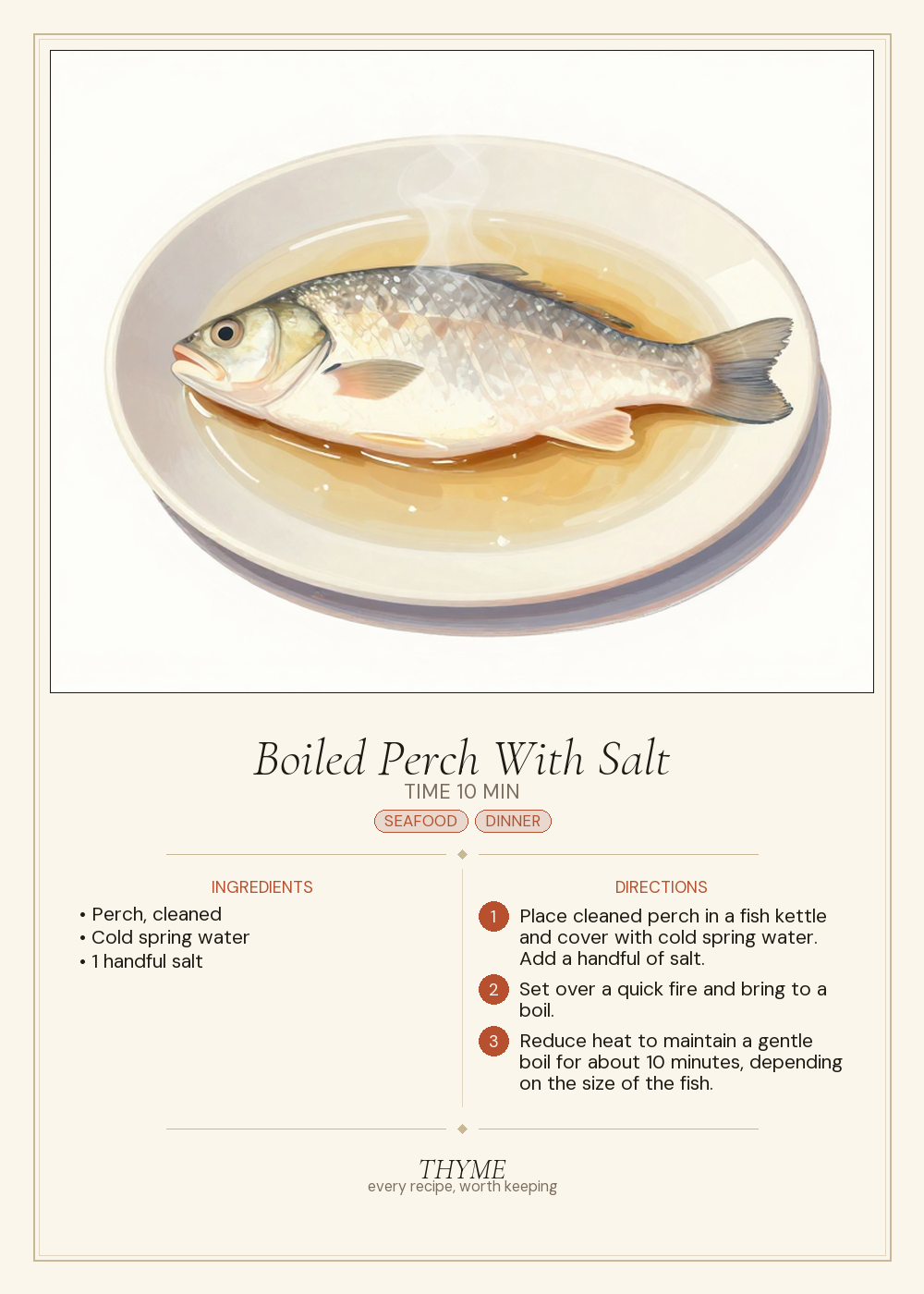 Boiled Perch With Salt