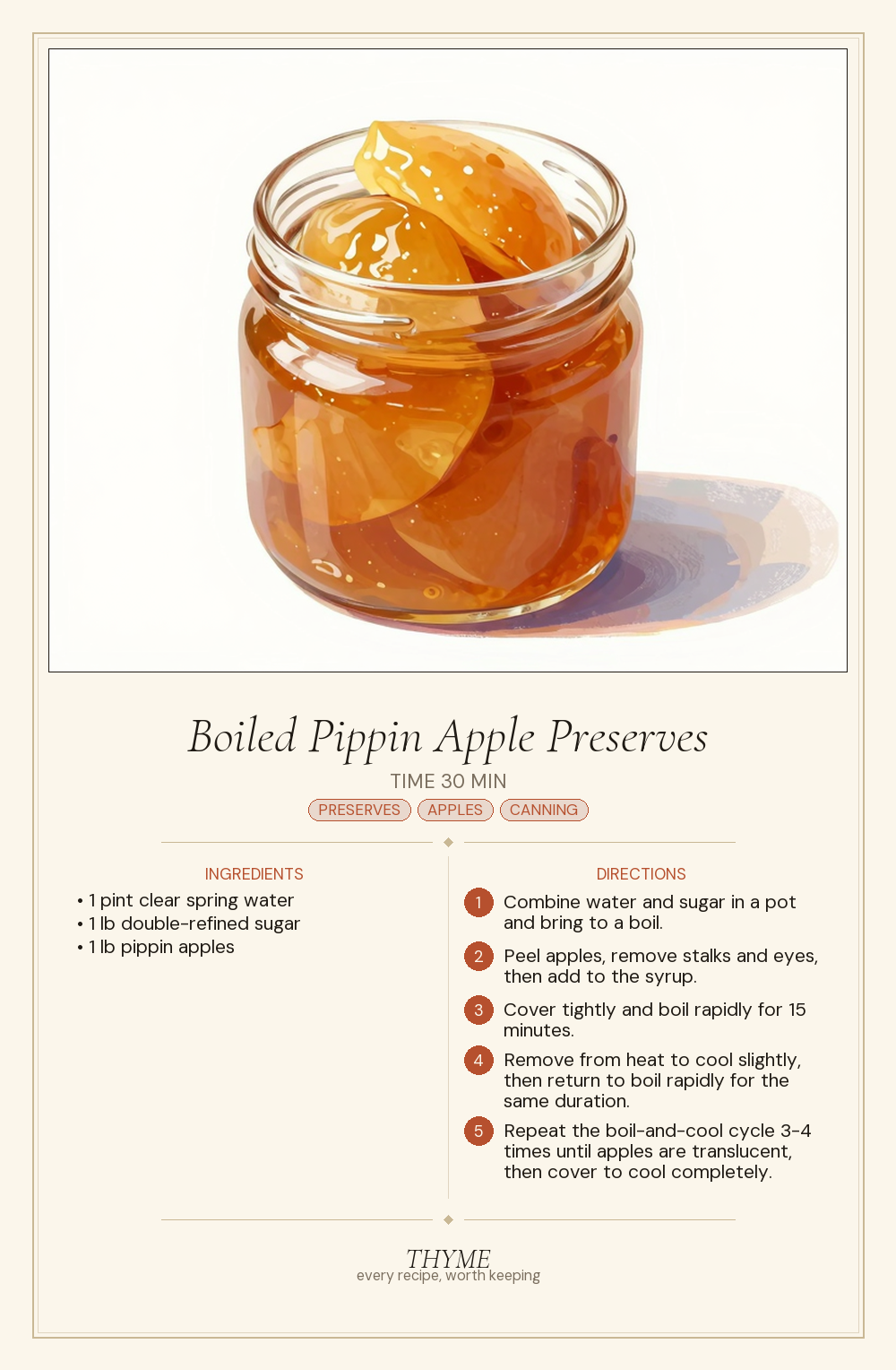 Boiled Pippin Apple Preserves