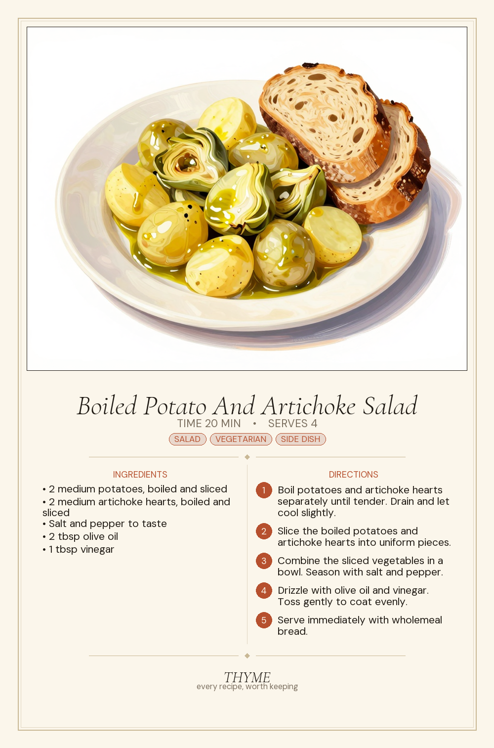Boiled Potato And Artichoke Salad