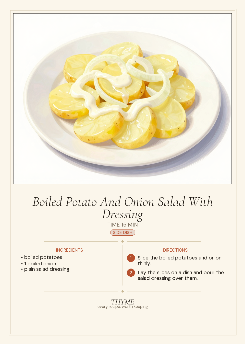 Boiled Potato And Onion Salad With Dressing