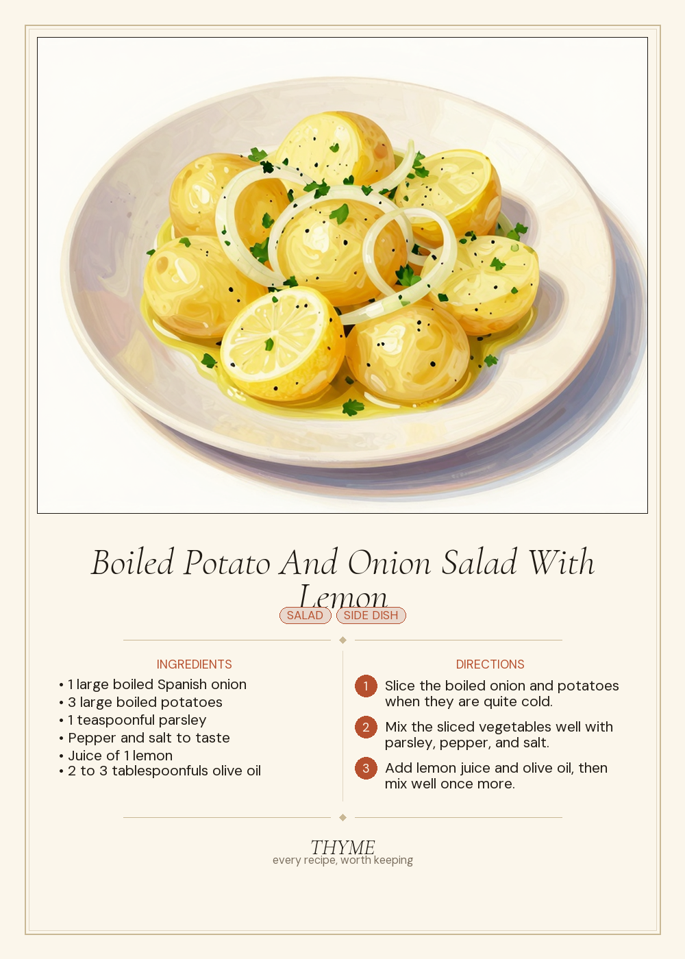 Boiled Potato And Onion Salad With Lemon