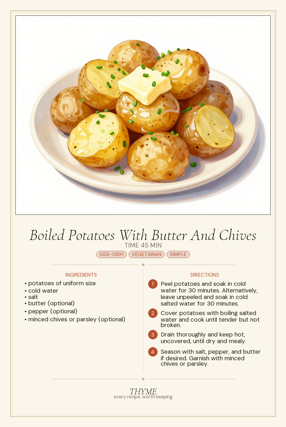 Boiled Potatoes With Butter And Chives