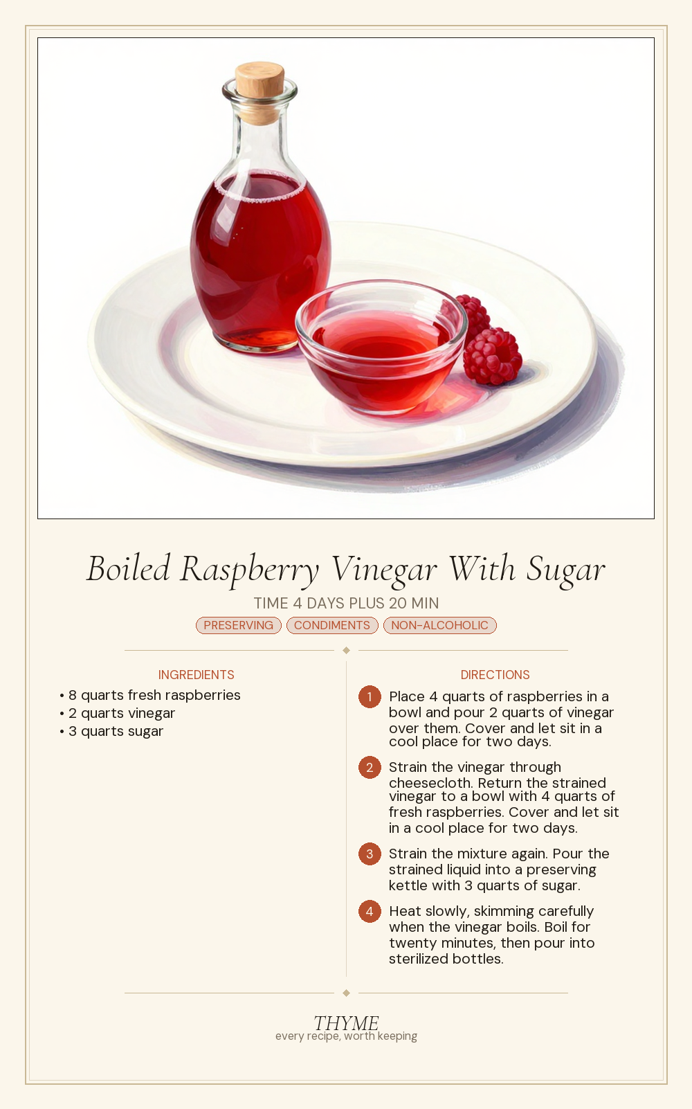 Boiled Raspberry Vinegar With Sugar